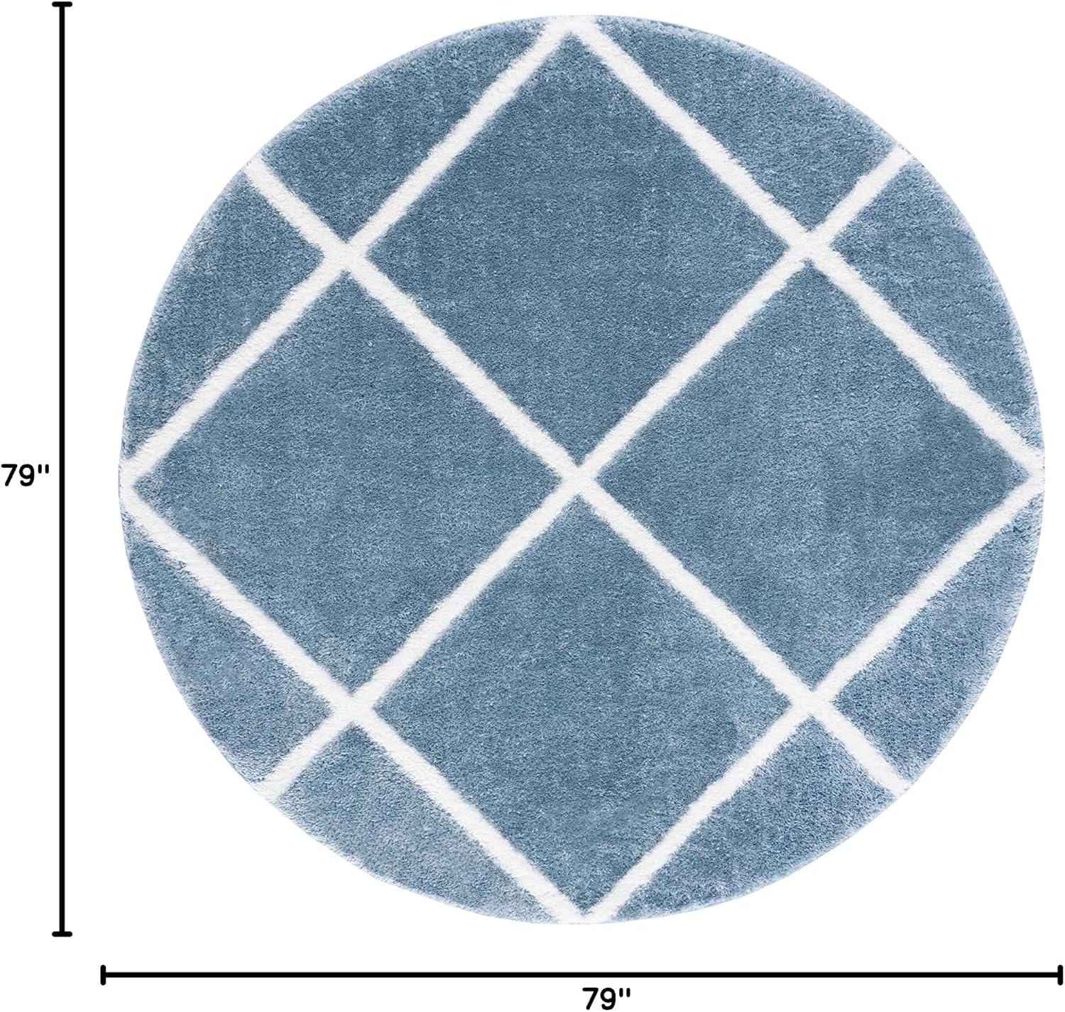 image:imageSAFAVIEH Area Rug 8x10 Tahoe Shag Collection Large Black amp White Trellis Pattern NonShedding amp Easy Cleaning Plush Thick Pile Ideal for Living Room Bedroom Dining Space THO676ZBlueWhite
