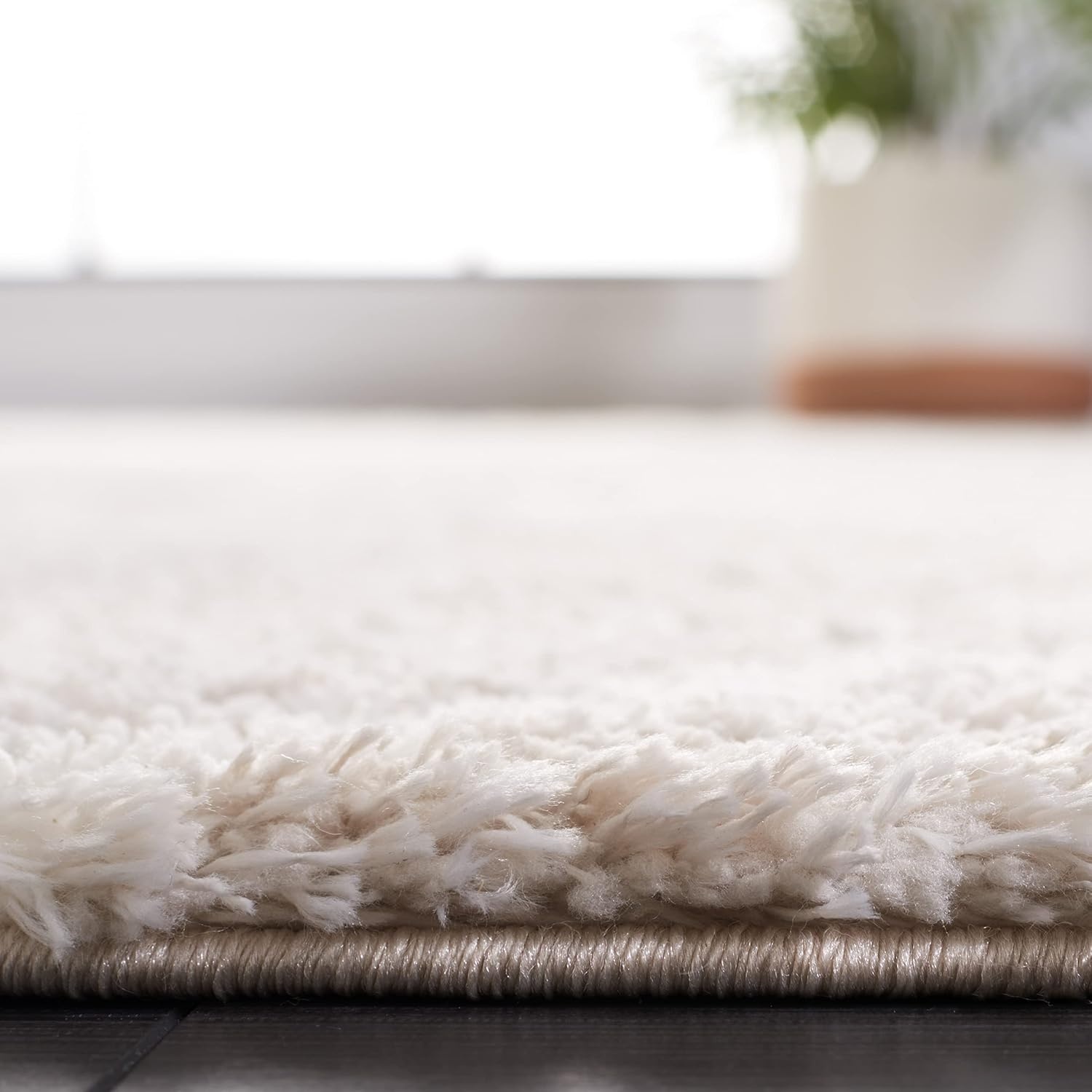 image:imageSAFAVIEH Area Rug 8x10 Tahoe Shag Collection Large Black amp White Trellis Pattern NonShedding amp Easy Cleaning Plush Thick Pile Ideal for Living Room Bedroom Dining Space THO676ZSilverWhite