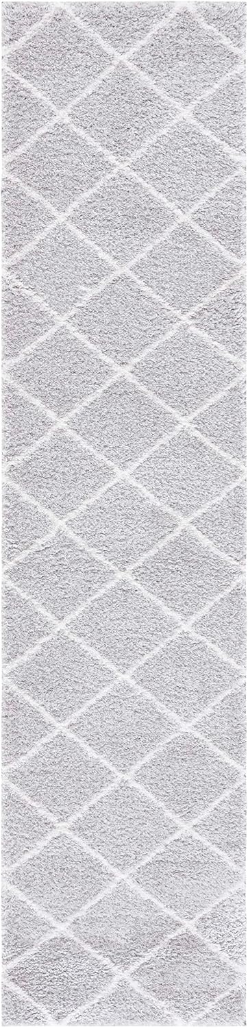 image:imageSAFAVIEH Area Rug 8x10 Tahoe Shag Collection Large Black amp White Trellis Pattern NonShedding amp Easy Cleaning Plush Thick Pile Ideal for Living Room Bedroom Dining Space THO676ZLight GreyWhite
