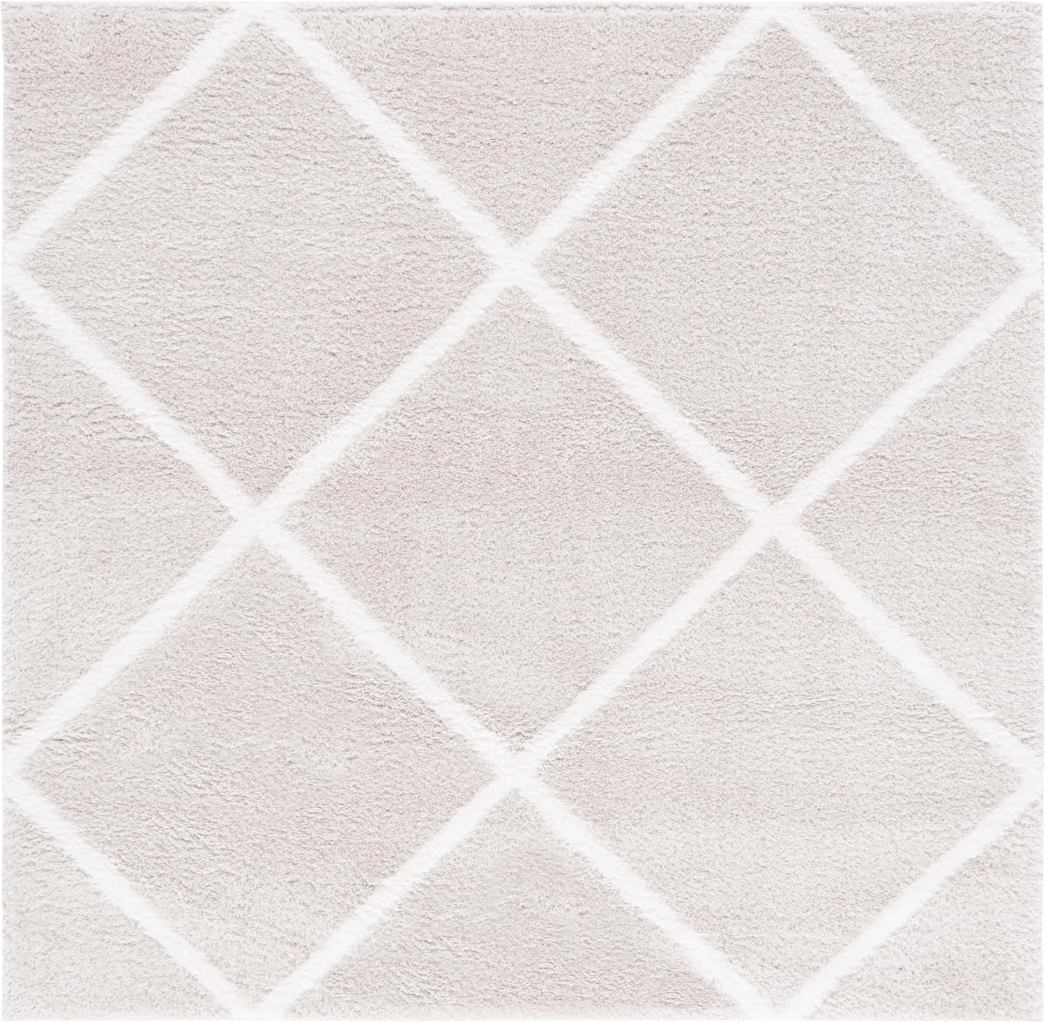 image:imageSAFAVIEH Area Rug 8x10 Tahoe Shag Collection Large Black amp White Trellis Pattern NonShedding amp Easy Cleaning Plush Thick Pile Ideal for Living Room Bedroom Dining Space THO676ZSilverWhite