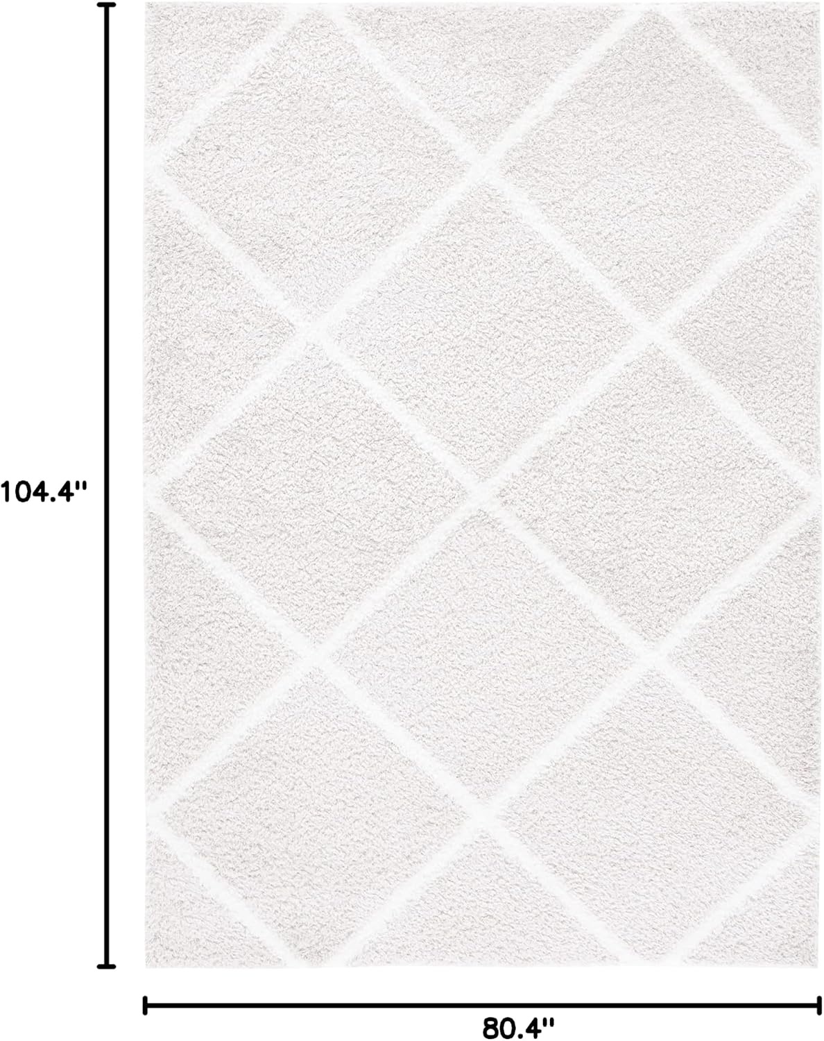 image:imageSAFAVIEH Area Rug 8x10 Tahoe Shag Collection Large Black amp White Trellis Pattern NonShedding amp Easy Cleaning Plush Thick Pile Ideal for Living Room Bedroom Dining Space THO676ZSilverWhite