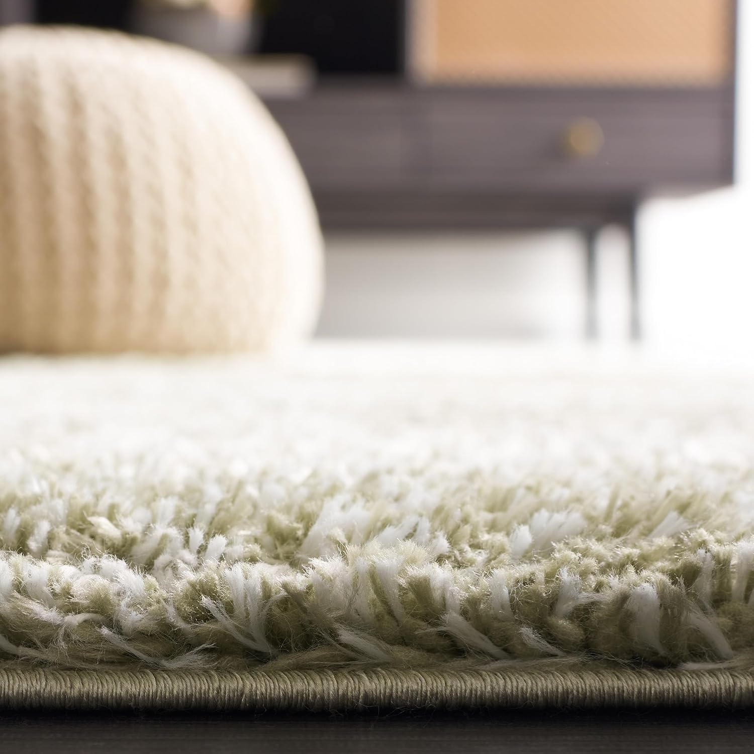 image:imageSAFAVIEH Area Rug 8x10 Tahoe Shag Collection Large Ivory amp Grey Modern Design NonShedding amp Easy Cleaning Plush Thick Pile Ideal for Living Room Bedroom Dining Space THO653ASageIvory