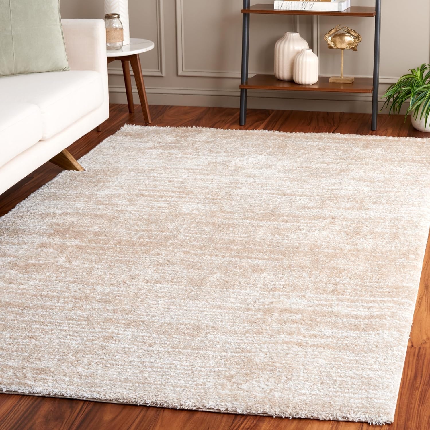 image:imageSAFAVIEH Area Rug 8x10 Tahoe Shag Collection Large Ivory amp Grey Modern Design NonShedding amp Easy Cleaning Plush Thick Pile Ideal for Living Room Bedroom Dining Space THO653AIvoryGold