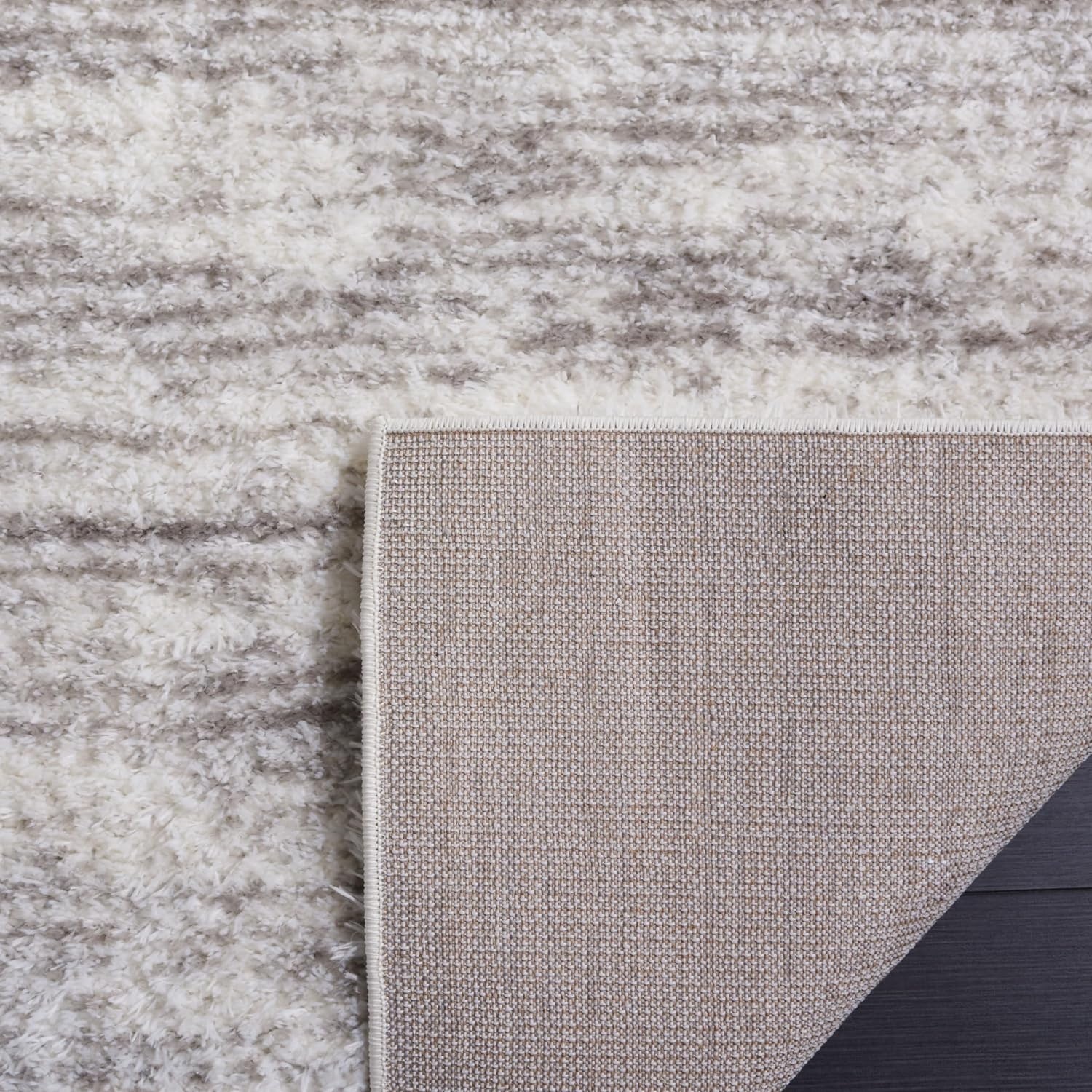 image:imageSAFAVIEH Area Rug 8x10 Tahoe Shag Collection Large Ivory amp Grey Modern Design NonShedding amp Easy Cleaning Plush Thick Pile Ideal for Living Room Bedroom Dining Space THO653AIvoryGrey