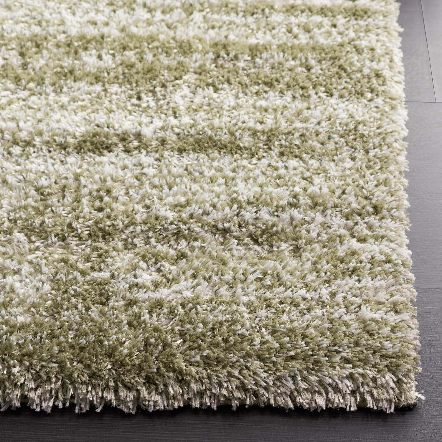 image:imageSAFAVIEH Area Rug 8x10 Tahoe Shag Collection Large Ivory amp Grey Modern Design NonShedding amp Easy Cleaning Plush Thick Pile Ideal for Living Room Bedroom Dining Space THO653ASageIvory