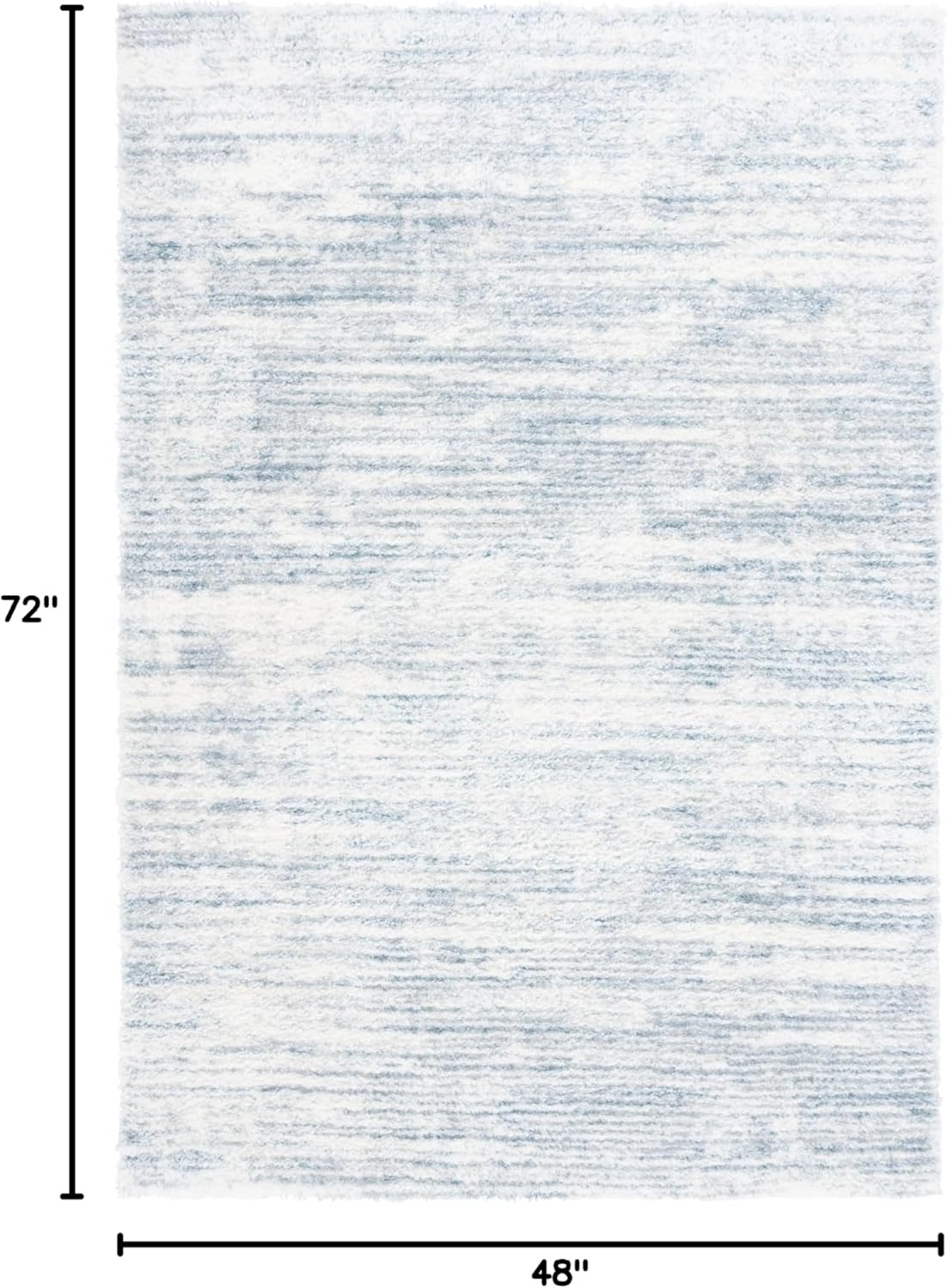 image:imageSAFAVIEH Area Rug 8x10 Tahoe Shag Collection Large Ivory amp Grey Modern Design NonShedding amp Easy Cleaning Plush Thick Pile Ideal for Living Room Bedroom Dining Space THO653ABlueIvory