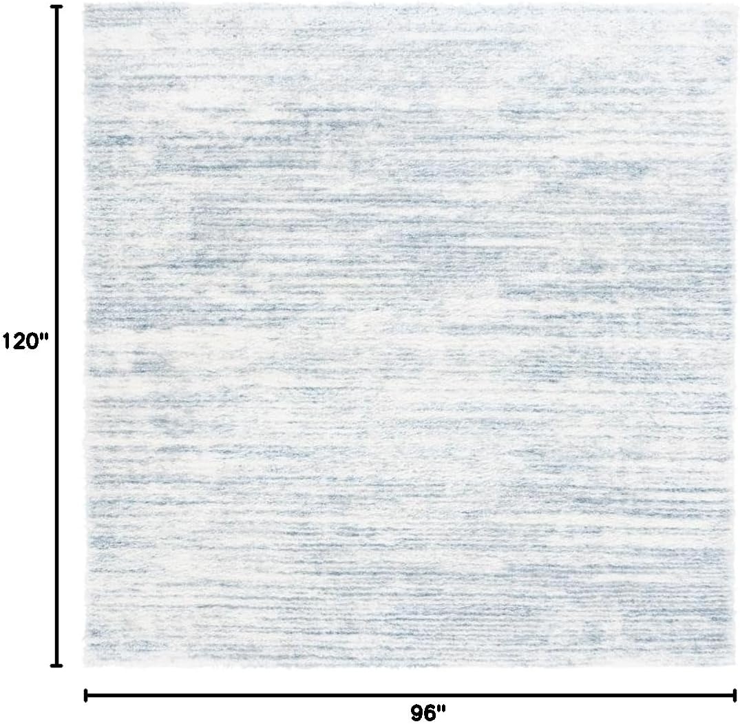 image:imageSAFAVIEH Area Rug 8x10 Tahoe Shag Collection Large Ivory amp Grey Modern Design NonShedding amp Easy Cleaning Plush Thick Pile Ideal for Living Room Bedroom Dining Space THO653ABlueIvory