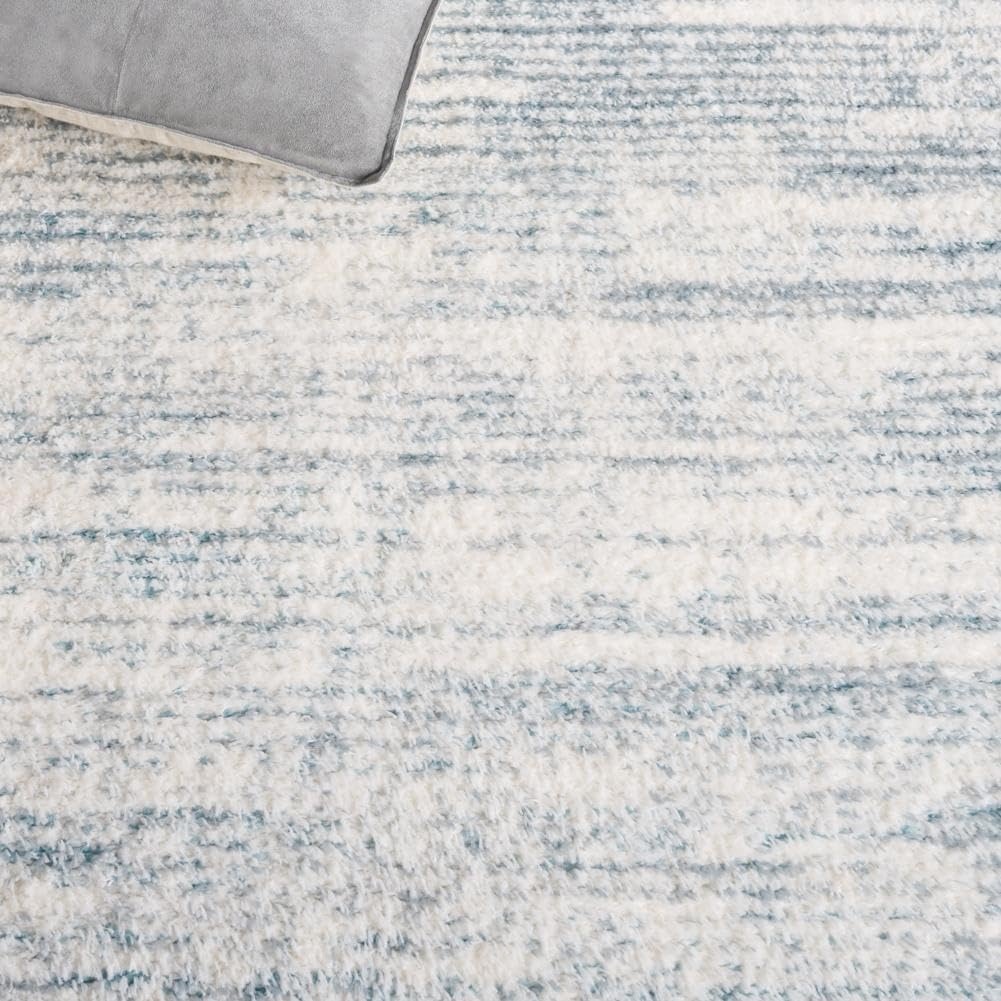 image:imageSAFAVIEH Area Rug 8x10 Tahoe Shag Collection Large Ivory amp Grey Modern Design NonShedding amp Easy Cleaning Plush Thick Pile Ideal for Living Room Bedroom Dining Space THO653ABlueIvory