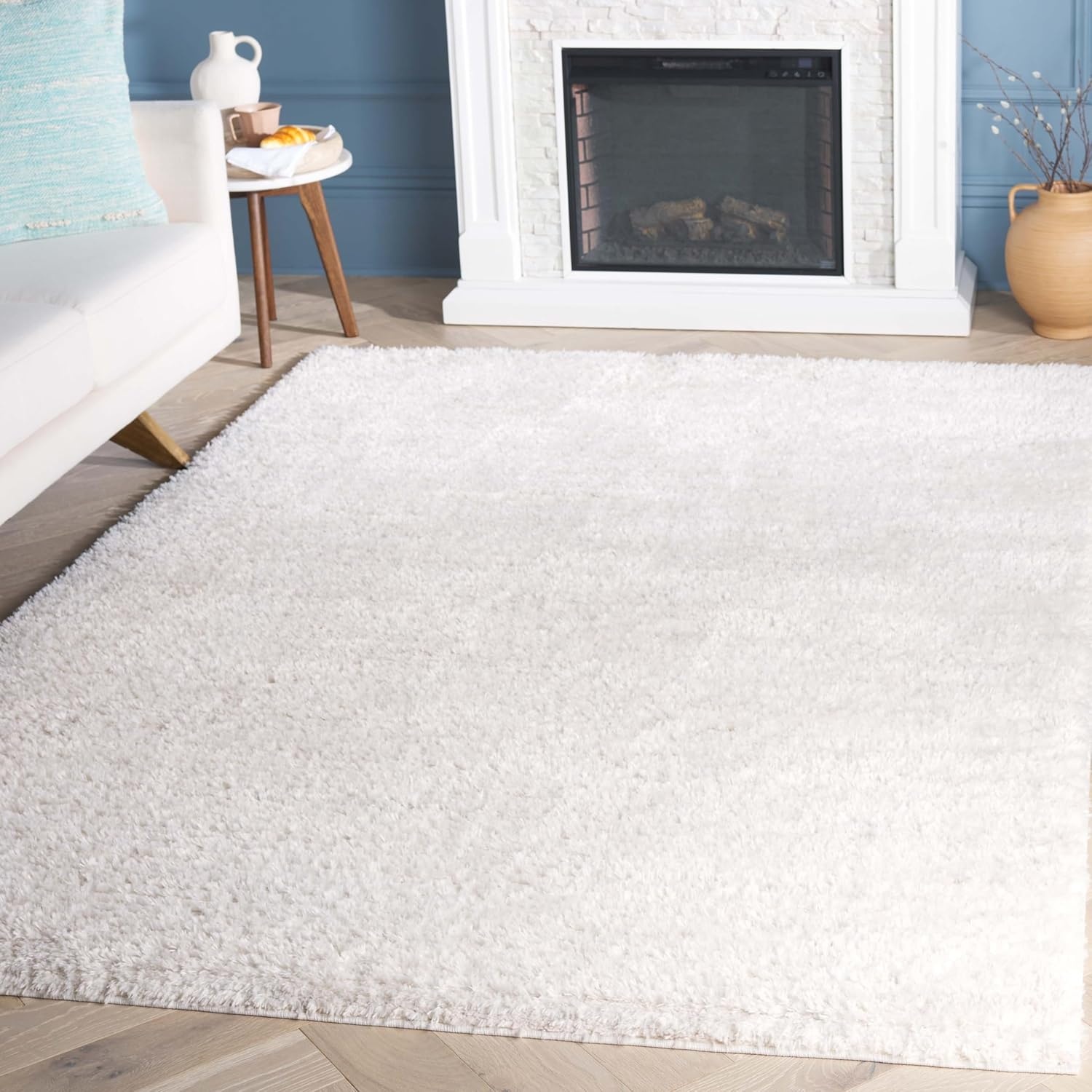 image:imageSAFAVIEH Area Rug 8x10 Tahoe Shag Collection Large Ivory amp Grey Modern Design NonShedding amp Easy Cleaning Plush Thick Pile Ideal for Living Room Bedroom Dining Space THO653AIvoryTaupe