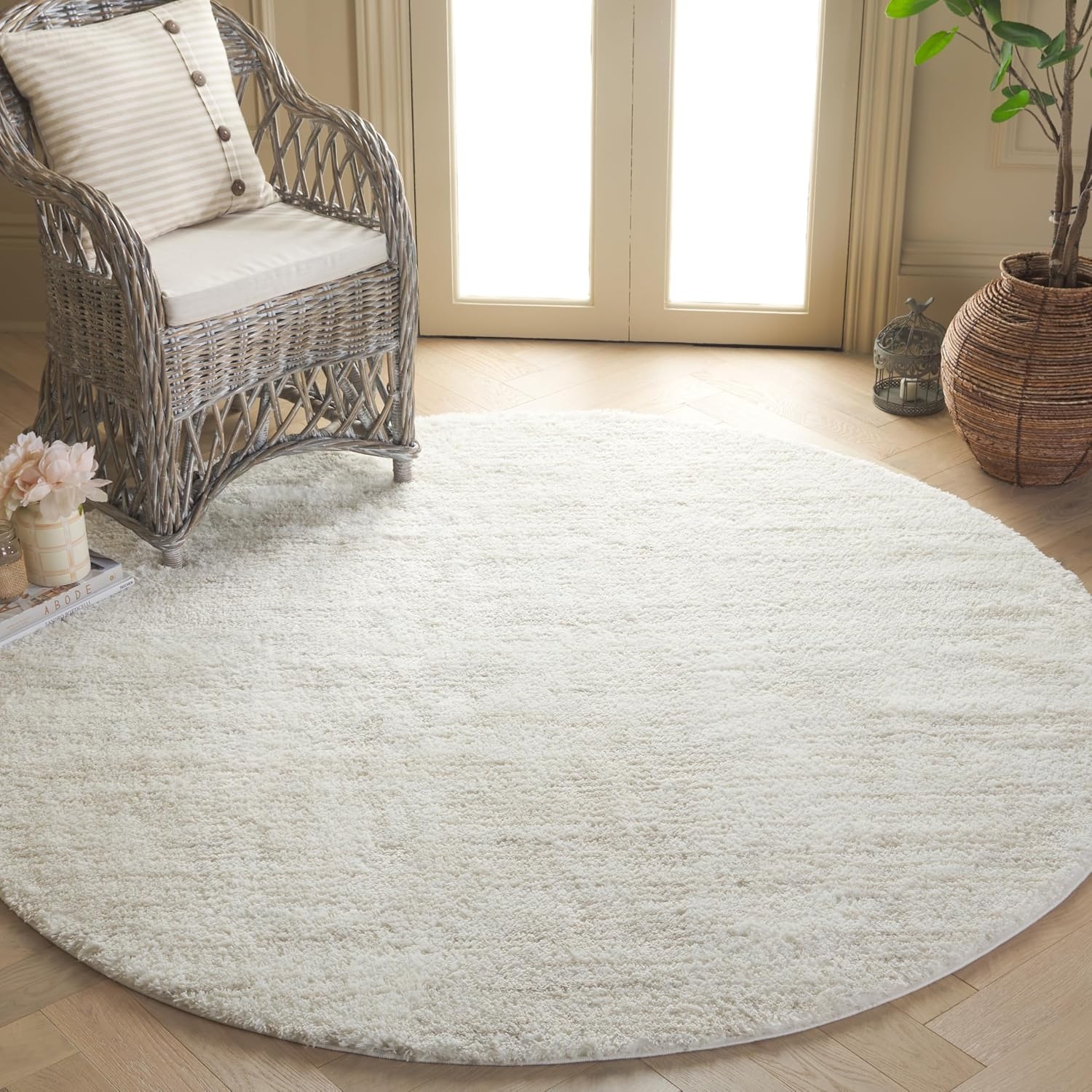 image:imageSAFAVIEH Area Rug 8x10 Tahoe Shag Collection Large Ivory amp Grey Modern Design NonShedding amp Easy Cleaning Plush Thick Pile Ideal for Living Room Bedroom Dining Space THO653AIvoryTaupe