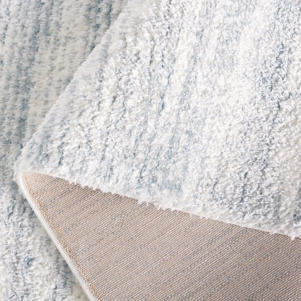 image:imageSAFAVIEH Area Rug 8x10 Tahoe Shag Collection Large Ivory amp Grey Modern Design NonShedding amp Easy Cleaning Plush Thick Pile Ideal for Living Room Bedroom Dining Space THO653ABlueIvory