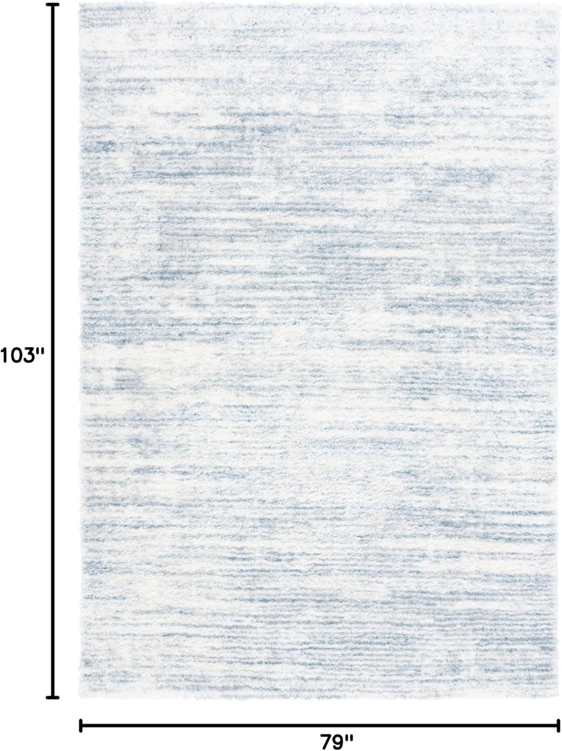 image:imageSAFAVIEH Area Rug 8x10 Tahoe Shag Collection Large Ivory amp Grey Modern Design NonShedding amp Easy Cleaning Plush Thick Pile Ideal for Living Room Bedroom Dining Space THO653ABlueIvory