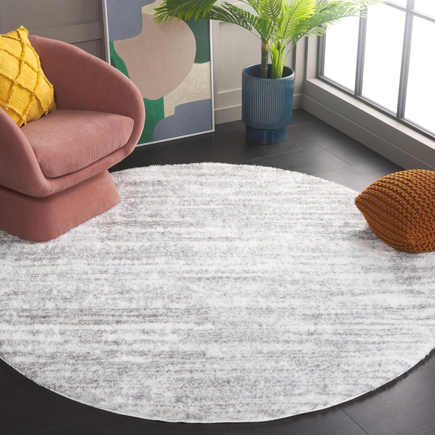 image:imageSAFAVIEH Area Rug 8x10 Tahoe Shag Collection Large Ivory amp Grey Modern Design NonShedding amp Easy Cleaning Plush Thick Pile Ideal for Living Room Bedroom Dining Space THO653AIvoryGrey