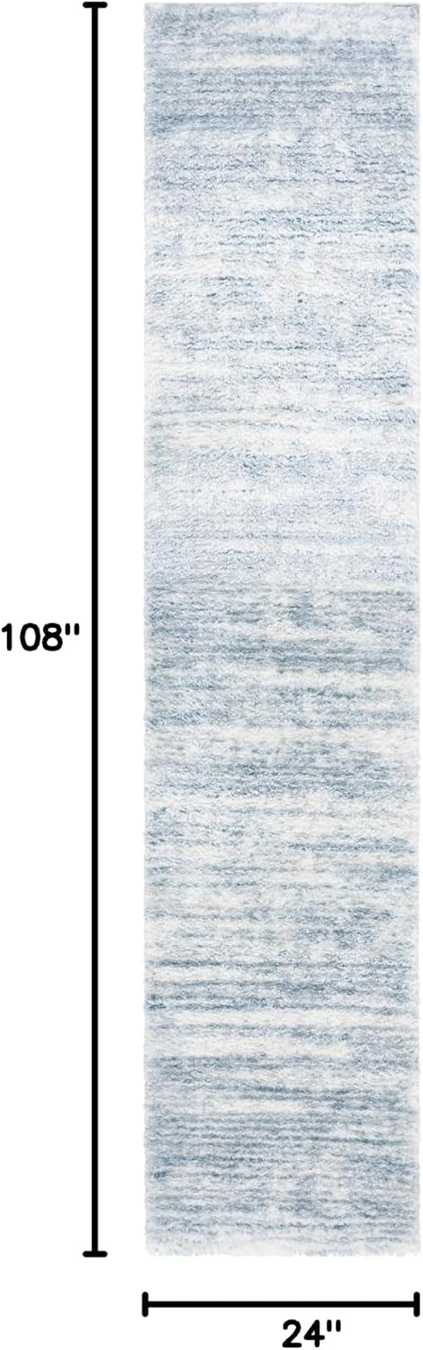image:imageSAFAVIEH Area Rug 8x10 Tahoe Shag Collection Large Ivory amp Grey Modern Design NonShedding amp Easy Cleaning Plush Thick Pile Ideal for Living Room Bedroom Dining Space THO653ABlueIvory