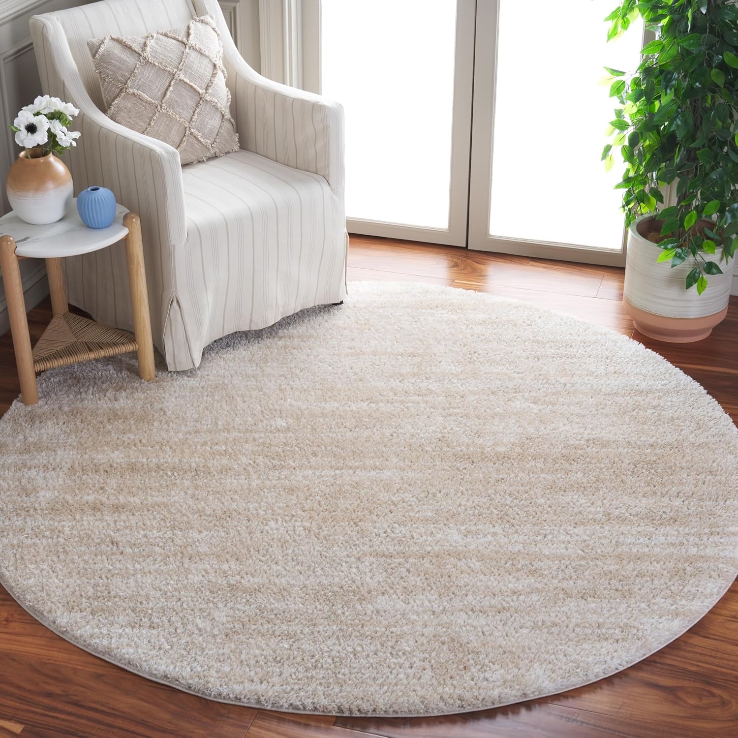 image:imageSAFAVIEH Area Rug 8x10 Tahoe Shag Collection Large Ivory amp Grey Modern Design NonShedding amp Easy Cleaning Plush Thick Pile Ideal for Living Room Bedroom Dining Space THO653AIvoryGold