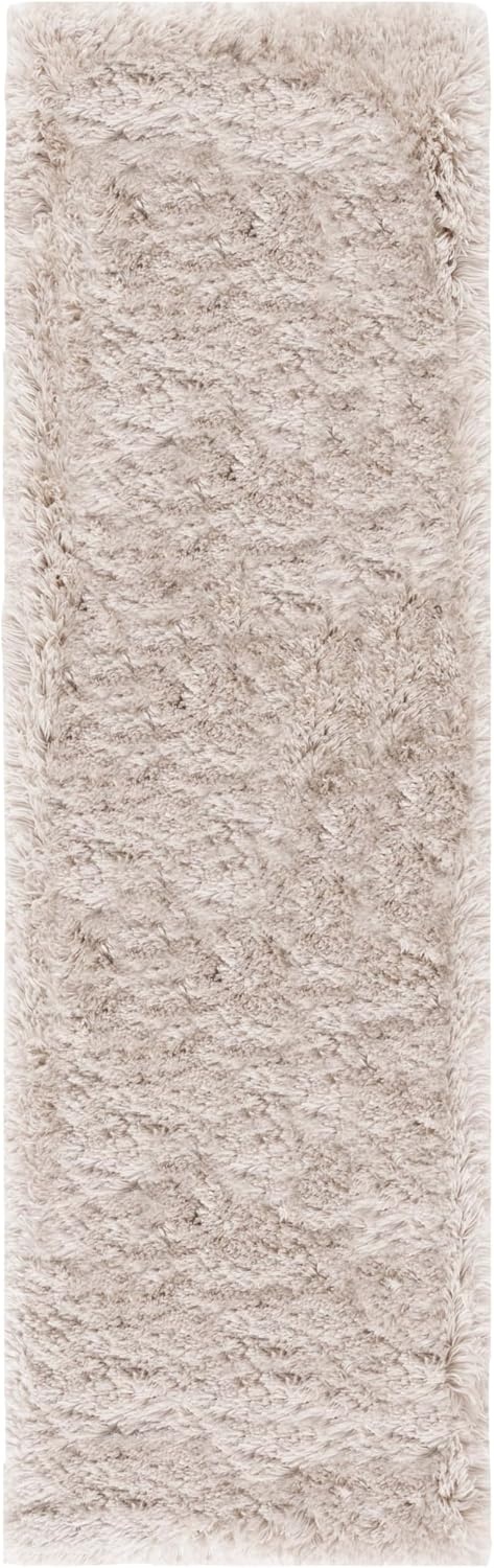 image:imageSAFAVIEH Artic Shag Collection Area Rug 86 x 12 Ivory Handmade Glam 3inch Thick Ideal for High Traffic Areas in Living Room Bedroom SG270ALight Beige