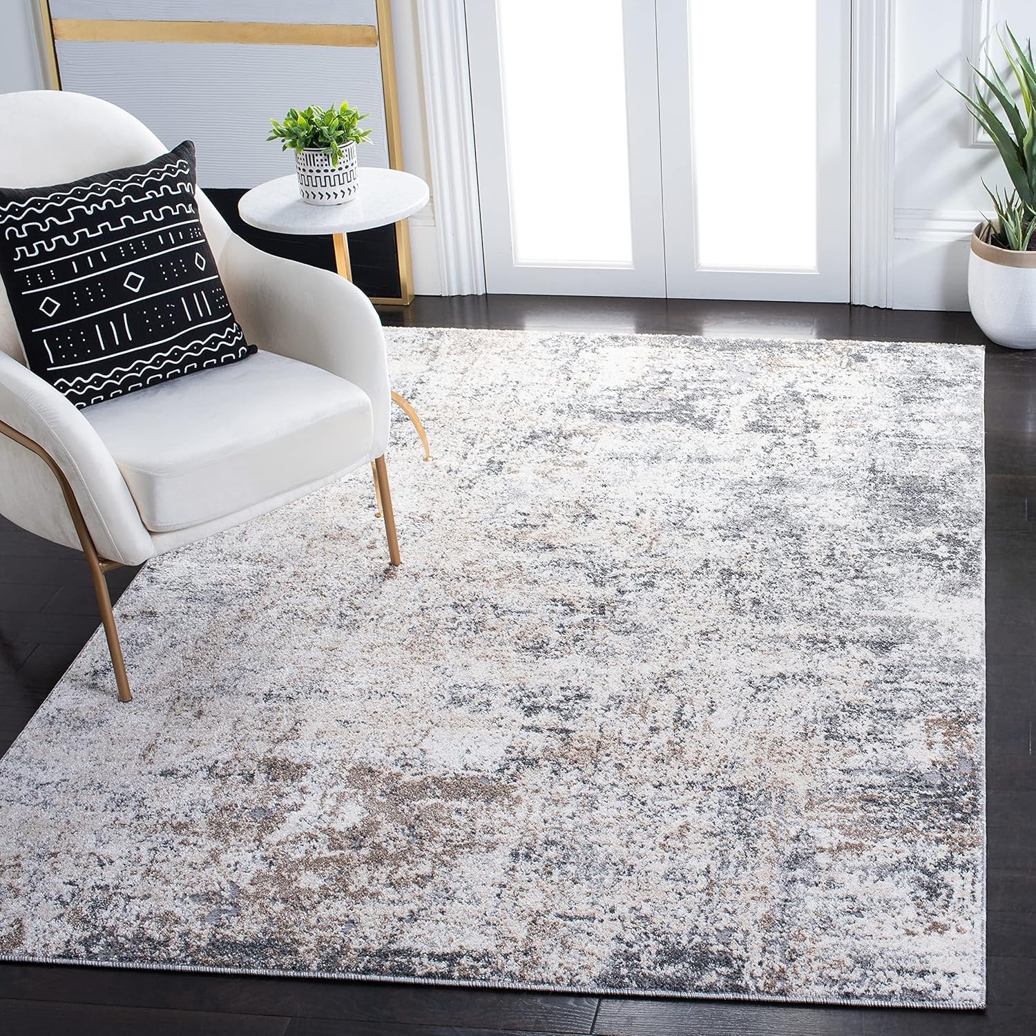 image:imageSAFAVIEH Aston Collection Area Rug 9 x 12 Ivory amp Grey Modern Abstract Design NonShedding amp Easy Care Ideal for High Traffic Areas in Living Room Bedroom ASN705AIvoryGrey
