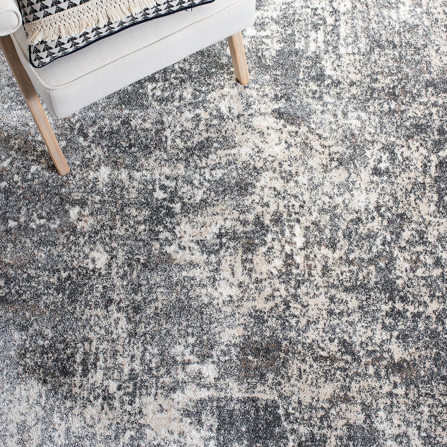 image:imageSAFAVIEH Aston Collection Area Rug 9 x 12 Ivory amp Grey Modern Abstract Design NonShedding amp Easy Care Ideal for High Traffic Areas in Living Room Bedroom ASN705AGreyIvory