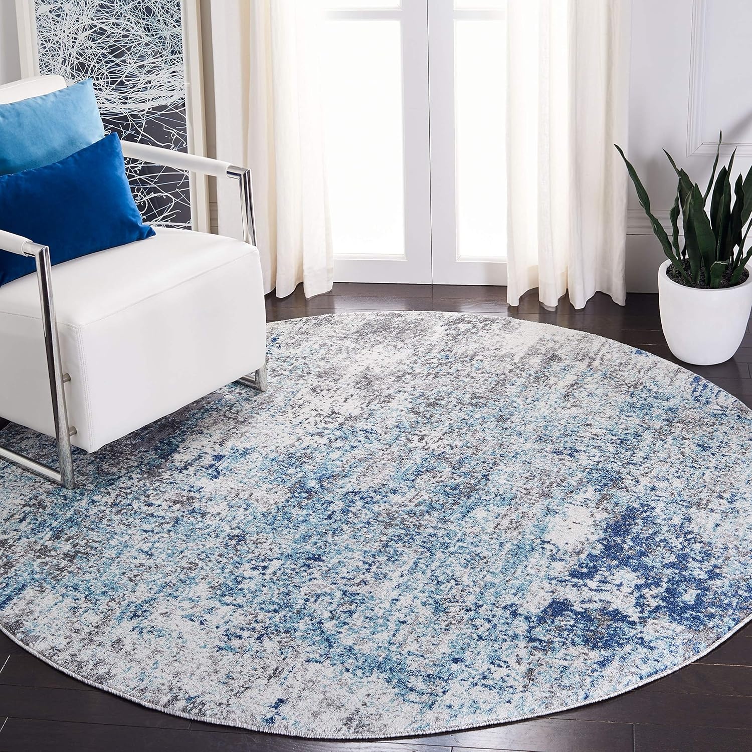 image:imageSAFAVIEH Aston Collection Area Rug 9 x 12 Ivory amp Grey Modern Abstract Design NonShedding amp Easy Care Ideal for High Traffic Areas in Living Room Bedroom ASN705ALight BlueGrey