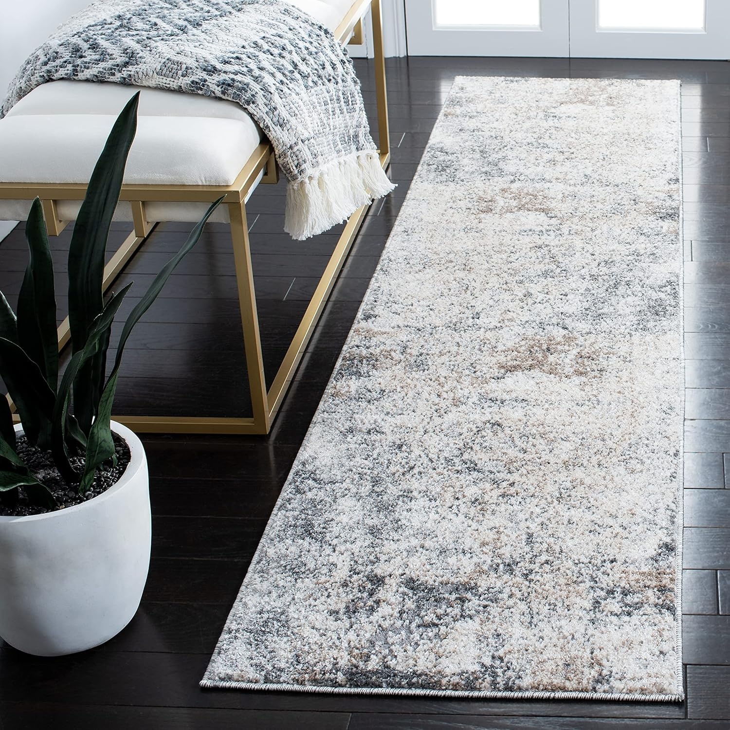 image:imageSAFAVIEH Aston Collection Area Rug 9 x 12 Ivory amp Grey Modern Abstract Design NonShedding amp Easy Care Ideal for High Traffic Areas in Living Room Bedroom ASN705AIvoryGrey
