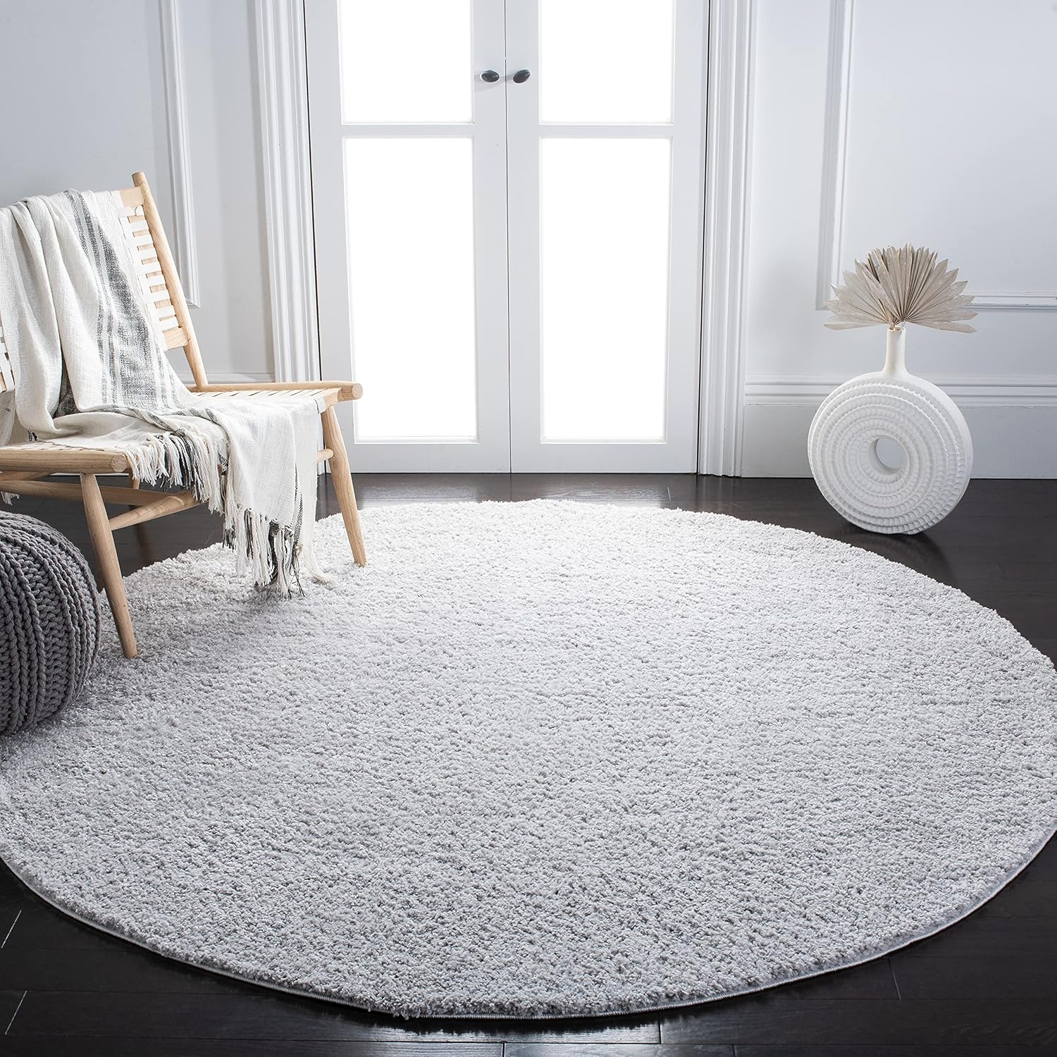 image:imageSAFAVIEH August Shag Collection Area Rug 9 x 12 Beige Solid Design NonShedding amp Easy Care 125inch Thick Ideal for High Traffic Areas in Living Room Bedroom AUG561BLight Grey