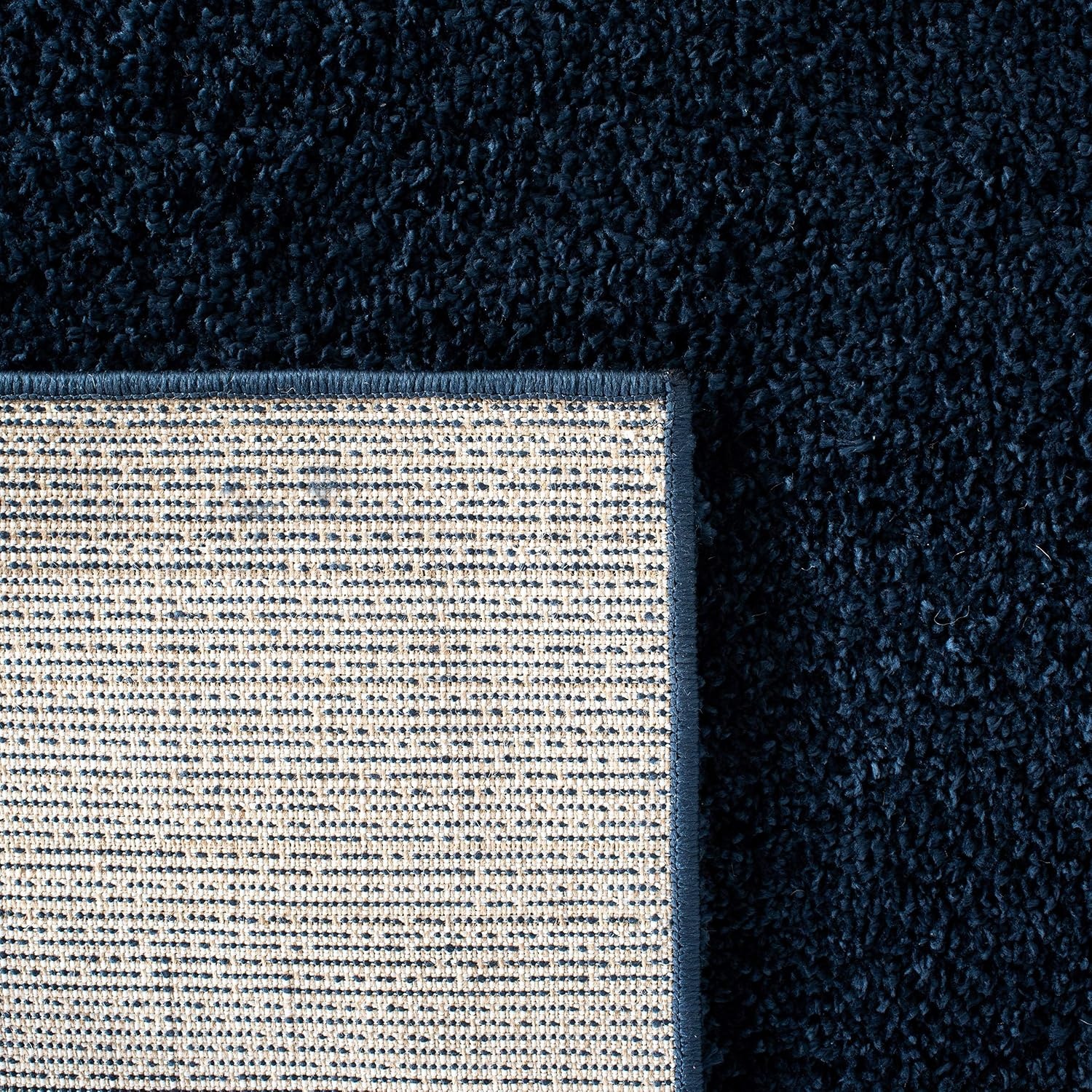 image:imageSAFAVIEH August Shag Collection Area Rug 9 x 12 Beige Solid Design NonShedding amp Easy Care 125inch Thick Ideal for High Traffic Areas in Living Room Bedroom AUG561BNavy