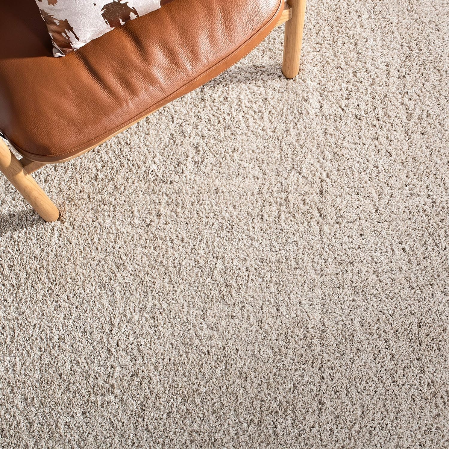 image:imageSAFAVIEH August Shag Collection Area Rug 9 x 12 Beige Solid Design NonShedding amp Easy Care 125inch Thick Ideal for High Traffic Areas in Living Room Bedroom AUG561BBeige