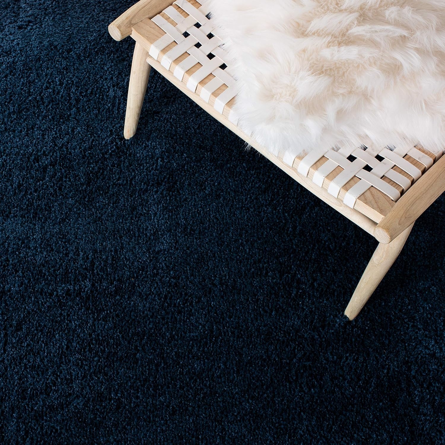 image:imageSAFAVIEH August Shag Collection Area Rug 9 x 12 Beige Solid Design NonShedding amp Easy Care 125inch Thick Ideal for High Traffic Areas in Living Room Bedroom AUG561BNavy