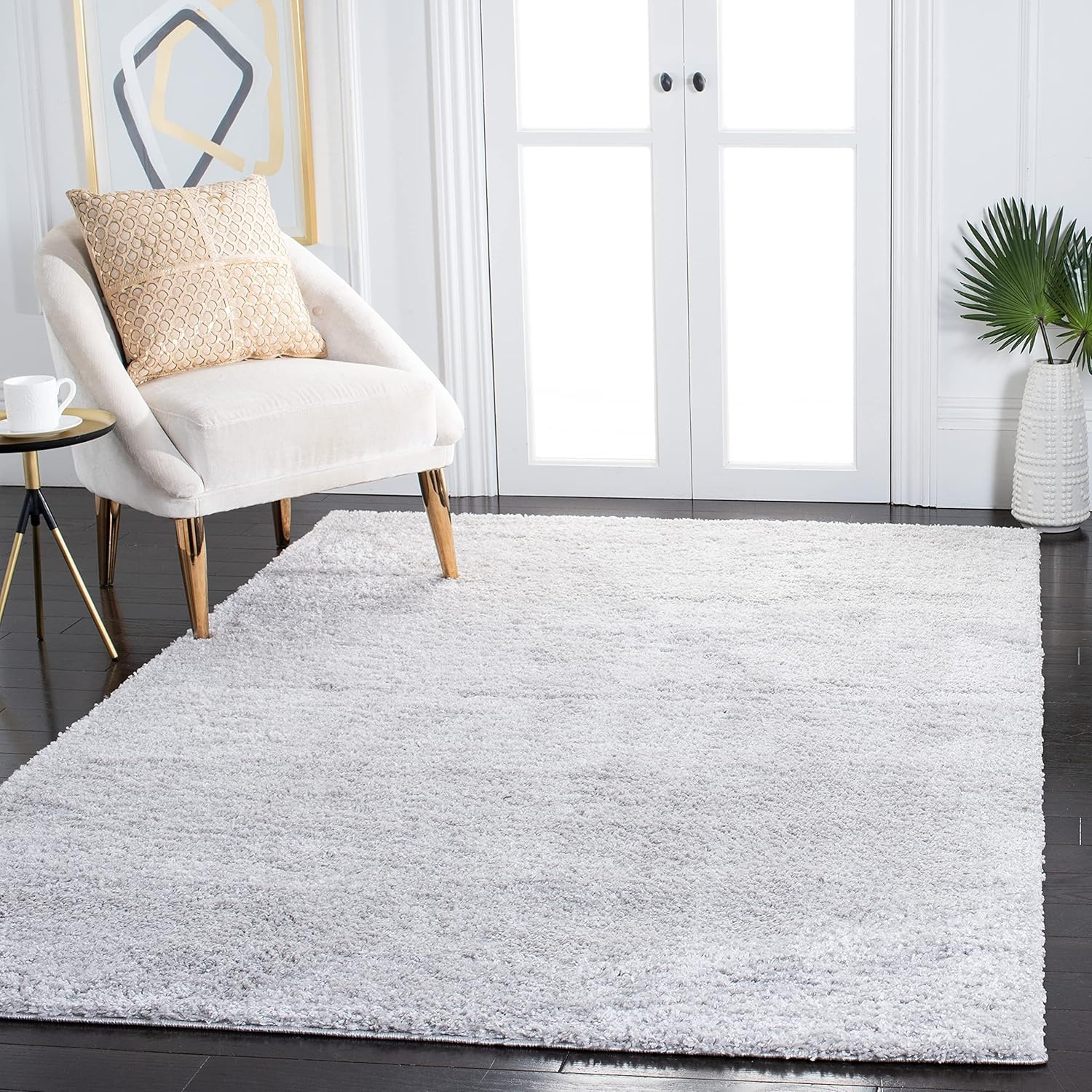 image:imageSAFAVIEH August Shag Collection Area Rug 9 x 12 Beige Solid Design NonShedding amp Easy Care 125inch Thick Ideal for High Traffic Areas in Living Room Bedroom AUG561BLight Grey