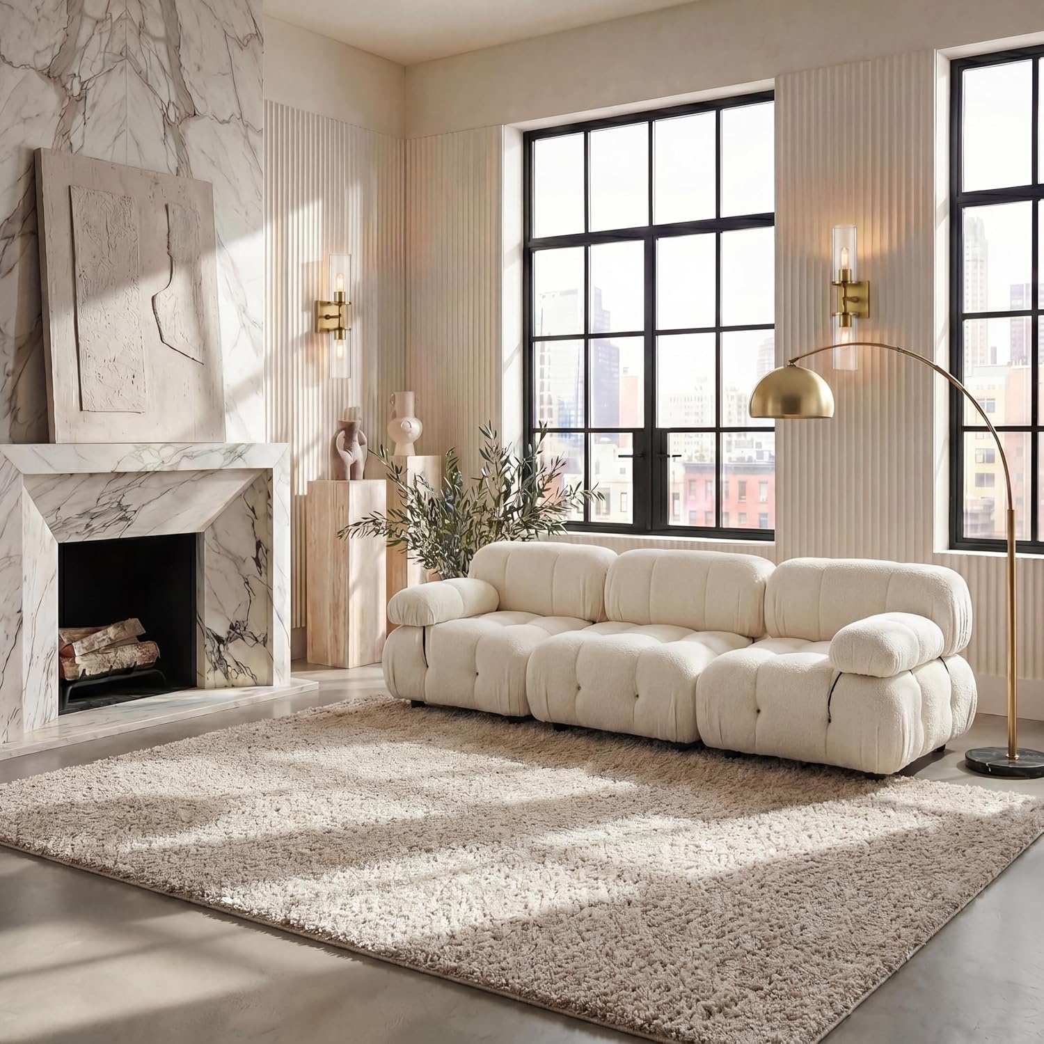 image:imageSAFAVIEH August Shag Collection Area Rug 9 x 12 Beige Solid Design NonShedding amp Easy Care 125inch Thick Ideal for High Traffic Areas in Living Room Bedroom AUG561BBeige