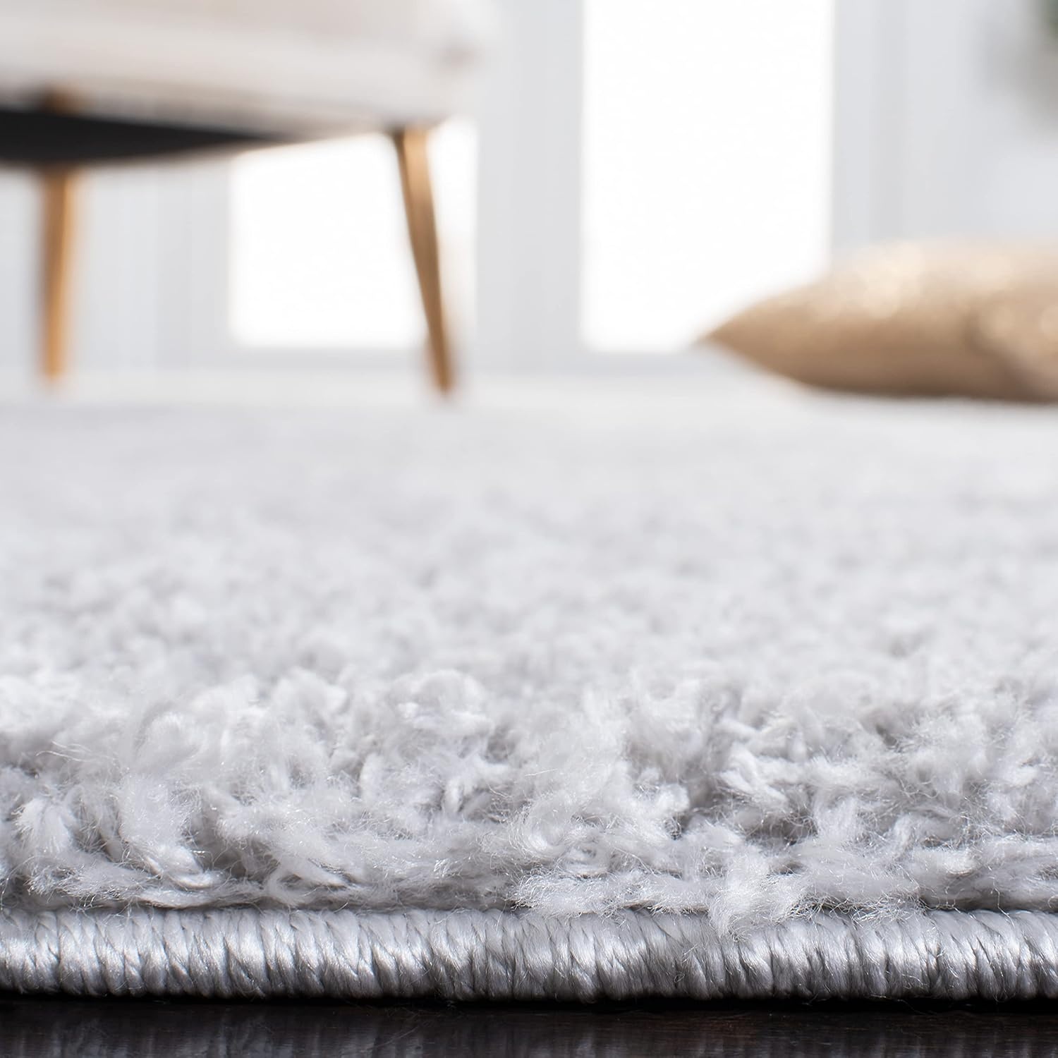 image:imageSAFAVIEH August Shag Collection Area Rug 9 x 12 Beige Solid Design NonShedding amp Easy Care 125inch Thick Ideal for High Traffic Areas in Living Room Bedroom AUG561BLight Grey