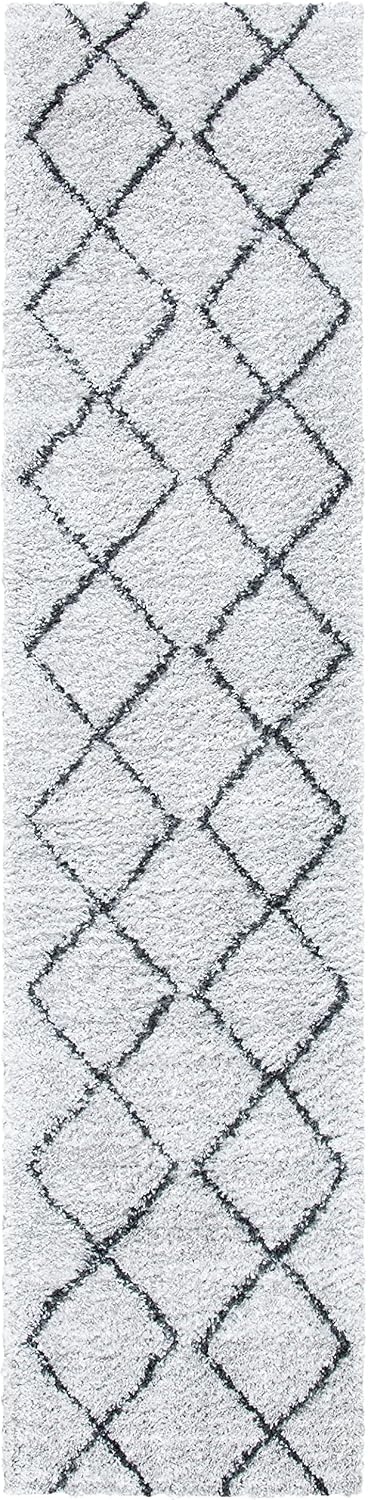 image:imageSAFAVIEH August Shag Collection Area Rug 9 x 12 Ivory amp Grey Moroccan Diamond Design NonShedding amp Easy Care 125inch Thick Ideal for High Traffic Areas in Living Room Bedroom AUG572FIvoryGrey