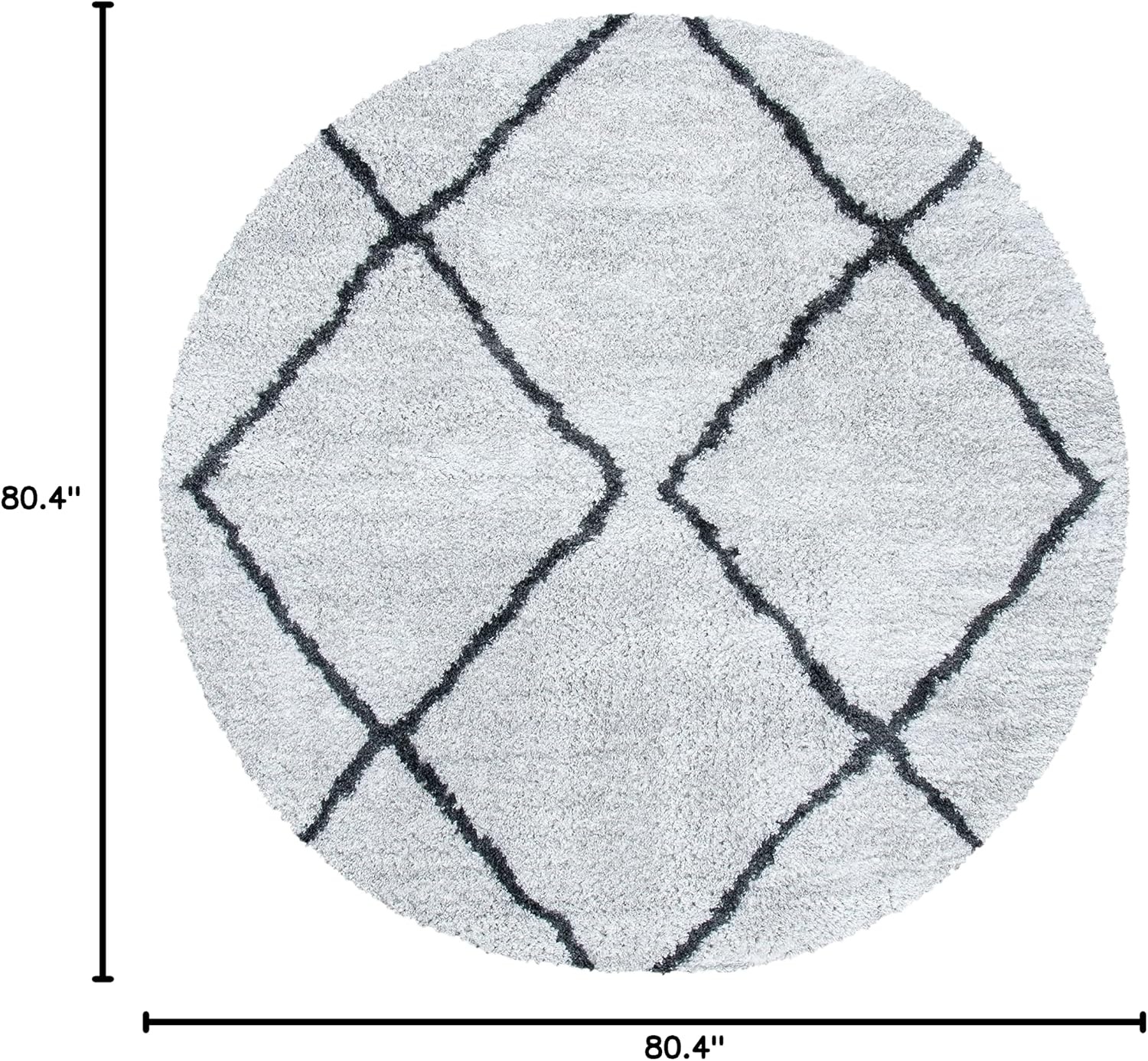 image:imageSAFAVIEH August Shag Collection Area Rug 9 x 12 Ivory amp Grey Moroccan Diamond Design NonShedding amp Easy Care 125inch Thick Ideal for High Traffic Areas in Living Room Bedroom AUG572FIvoryGrey