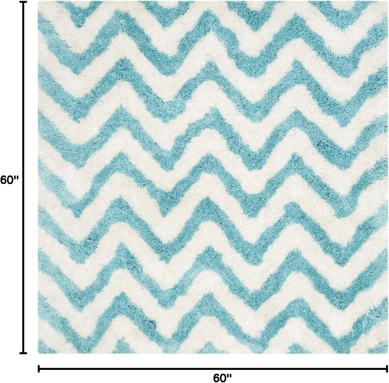 image:imageSAFAVIEH Barcelona Shag Collection Area Rug 9 x 12 Graphite amp Ivory Handmade Chevron 175inch Thick Ideal for High Traffic Areas in Living Room Bedroom BSG320DIvoryBlue