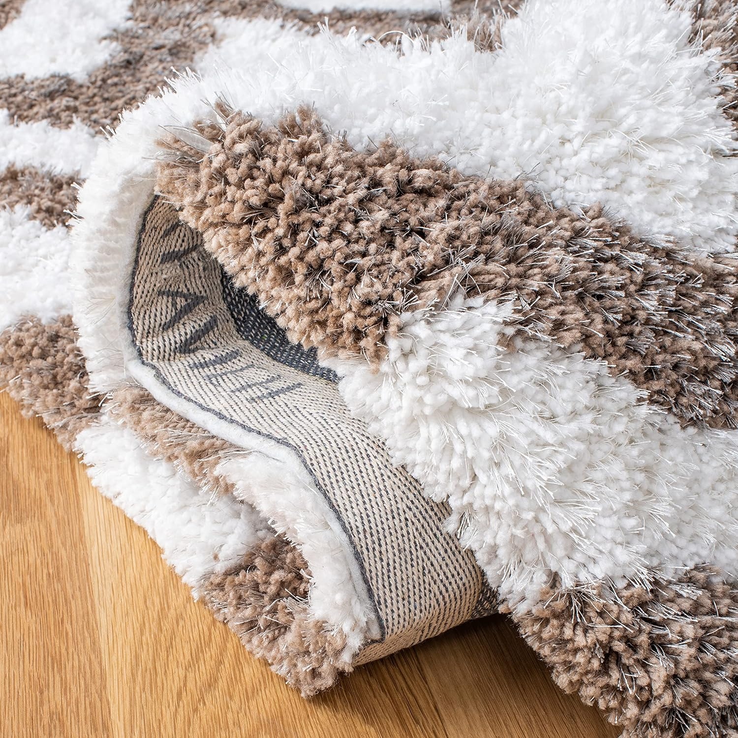 image:imageSAFAVIEH Barcelona Shag Collection Area Rug 9 x 12 Graphite amp Ivory Handmade Chevron 175inch Thick Ideal for High Traffic Areas in Living Room Bedroom BSG320DIvorySilver