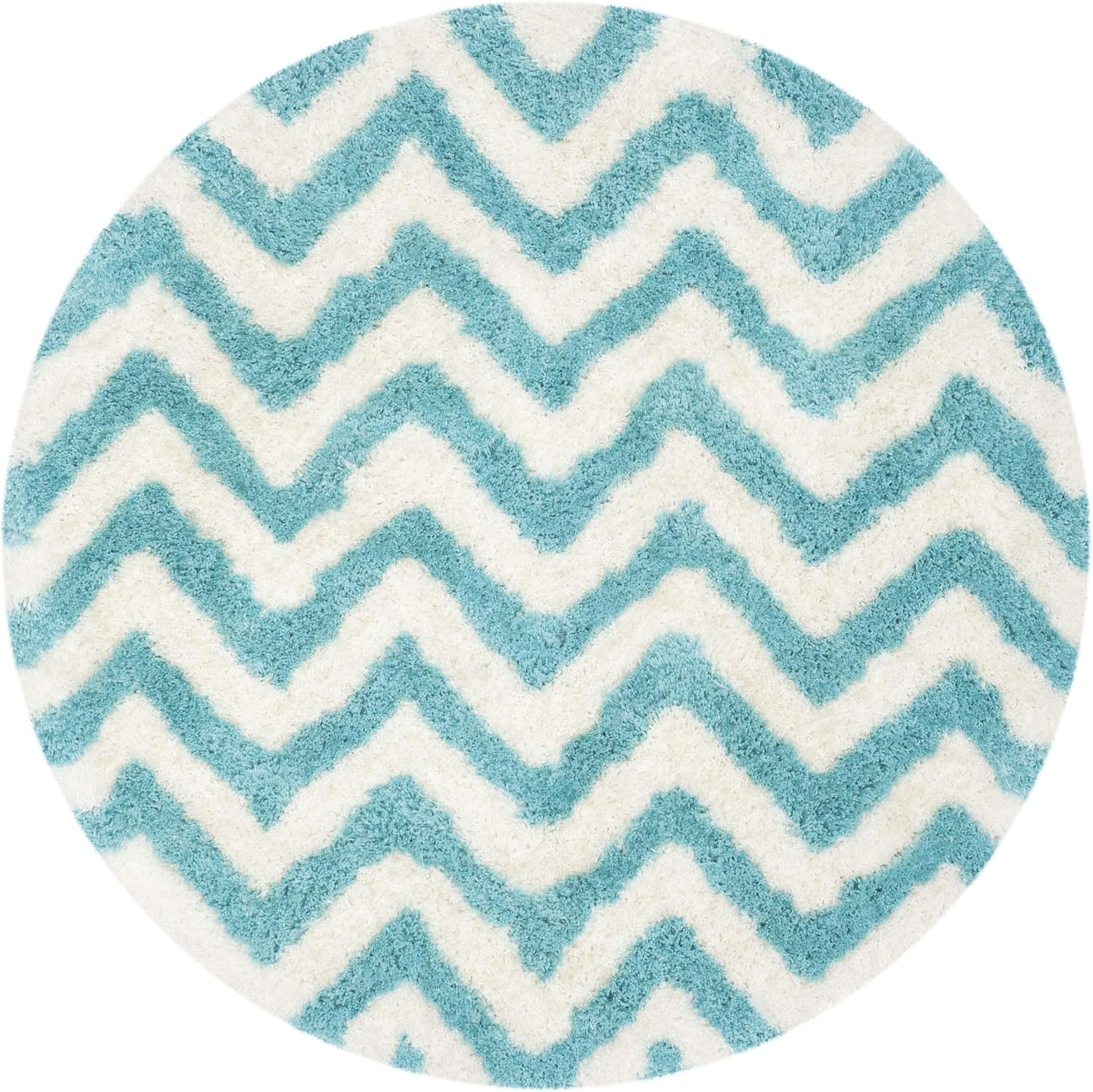 image:imageSAFAVIEH Barcelona Shag Collection Area Rug 9 x 12 Graphite amp Ivory Handmade Chevron 175inch Thick Ideal for High Traffic Areas in Living Room Bedroom BSG320DIvoryBlue