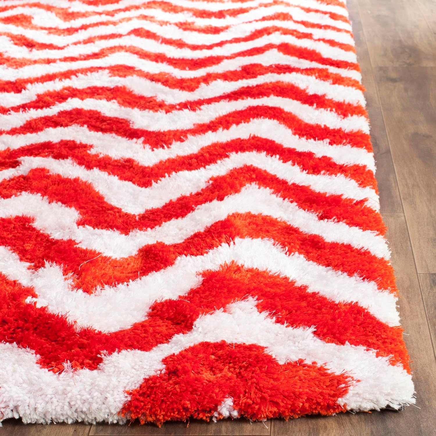 image:imageSAFAVIEH Barcelona Shag Collection Area Rug 9 x 12 Graphite amp Ivory Handmade Chevron 175inch Thick Ideal for High Traffic Areas in Living Room Bedroom BSG320DIvoryRust