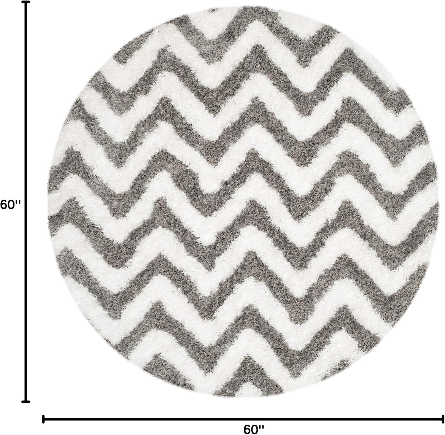 image:imageSAFAVIEH Barcelona Shag Collection Area Rug 9 x 12 Graphite amp Ivory Handmade Chevron 175inch Thick Ideal for High Traffic Areas in Living Room Bedroom BSG320DIvorySilver