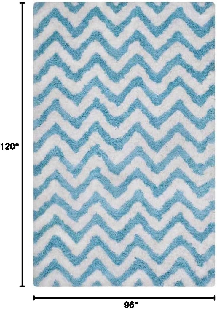 image:imageSAFAVIEH Barcelona Shag Collection Area Rug 9 x 12 Graphite amp Ivory Handmade Chevron 175inch Thick Ideal for High Traffic Areas in Living Room Bedroom BSG320DIvoryBlue