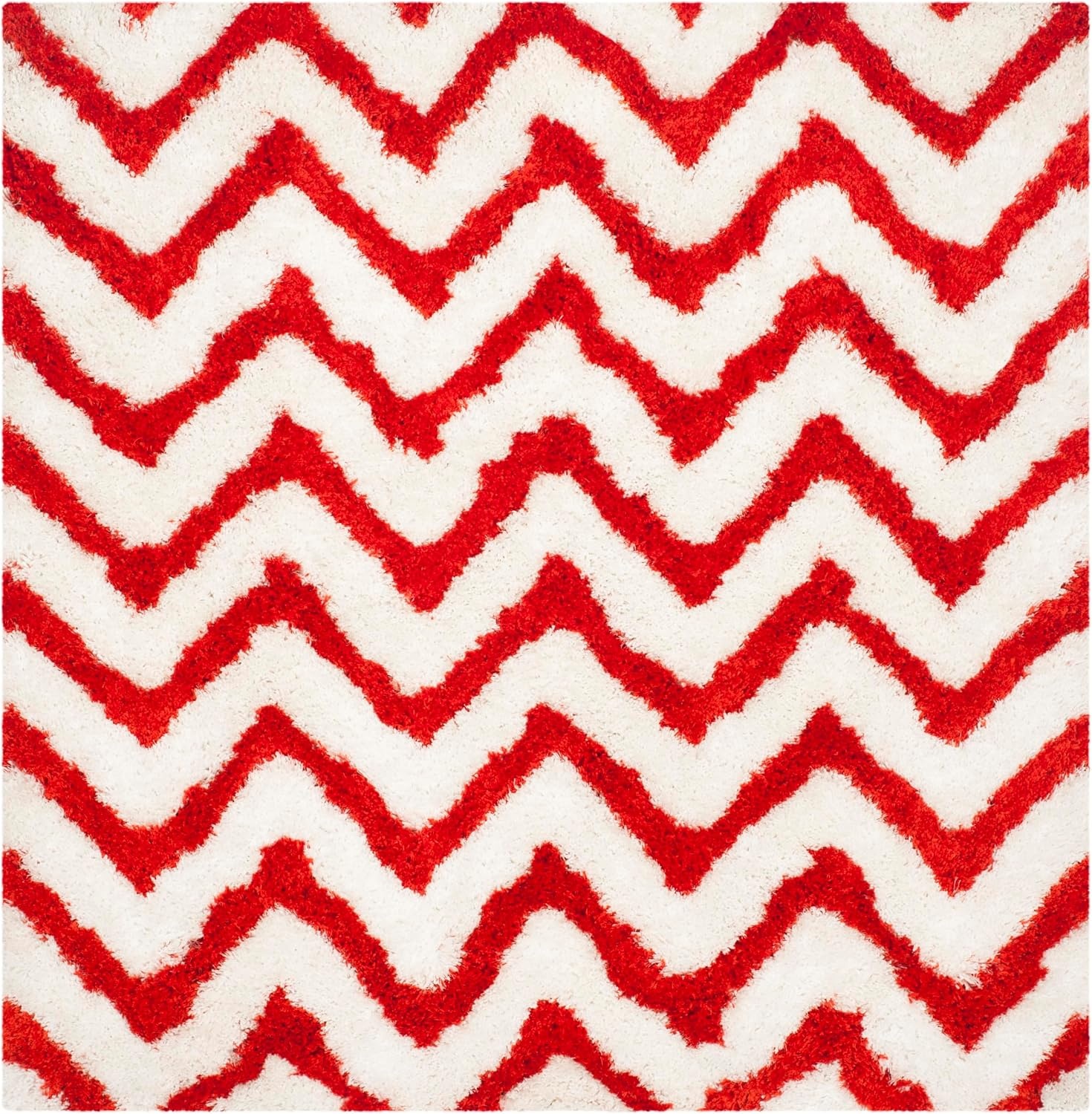 image:imageSAFAVIEH Barcelona Shag Collection Area Rug 9 x 12 Graphite amp Ivory Handmade Chevron 175inch Thick Ideal for High Traffic Areas in Living Room Bedroom BSG320DIvoryRust