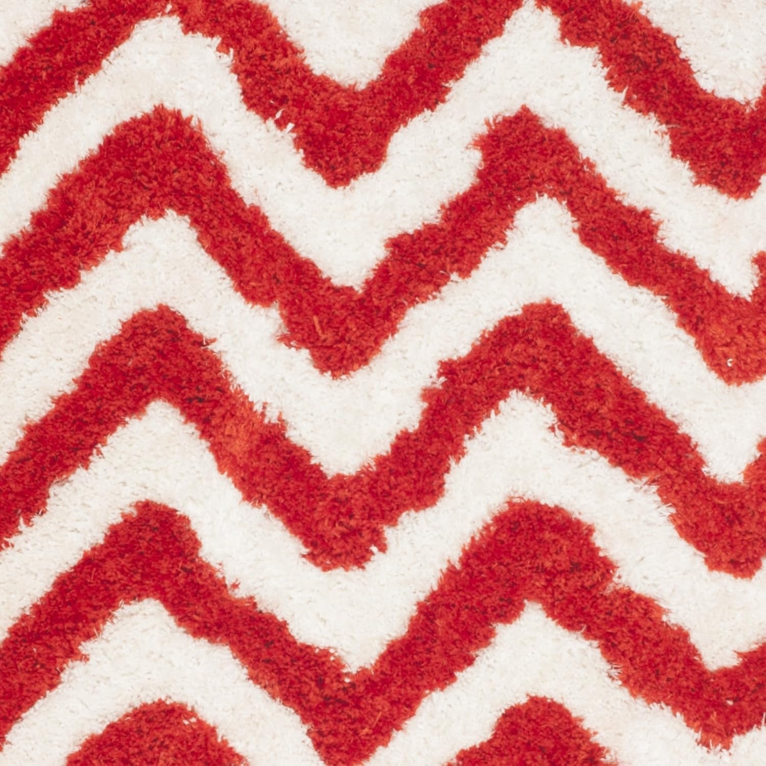 image:imageSAFAVIEH Barcelona Shag Collection Area Rug 9 x 12 Graphite amp Ivory Handmade Chevron 175inch Thick Ideal for High Traffic Areas in Living Room Bedroom BSG320DIvoryRust