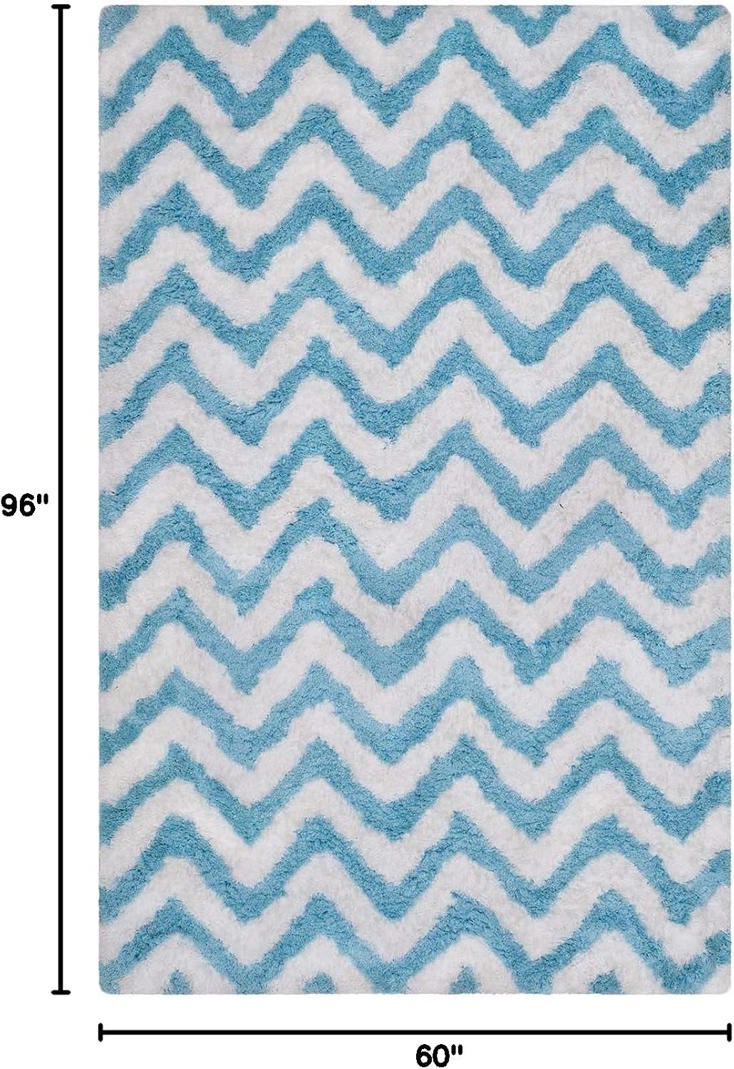 image:imageSAFAVIEH Barcelona Shag Collection Area Rug 9 x 12 Graphite amp Ivory Handmade Chevron 175inch Thick Ideal for High Traffic Areas in Living Room Bedroom BSG320DIvoryBlue