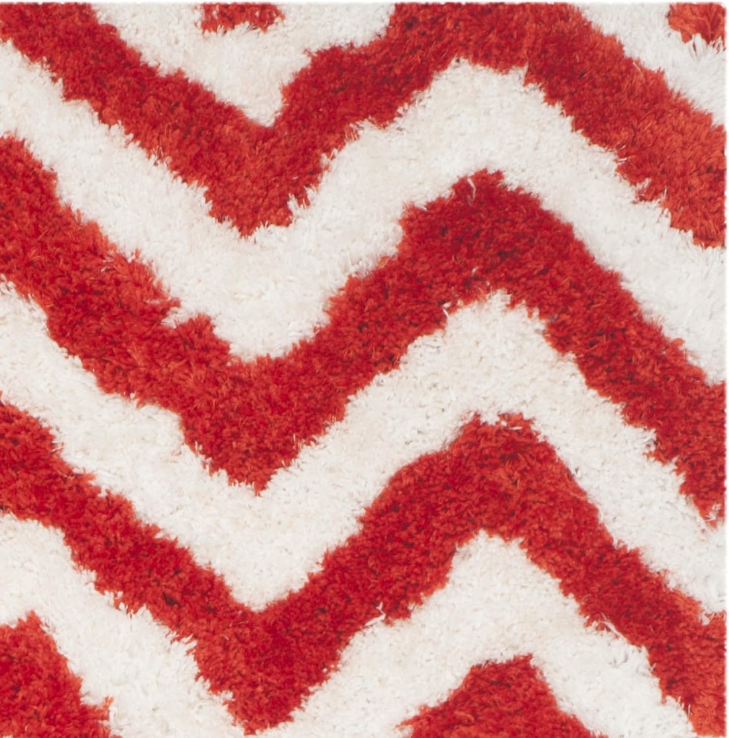image:imageSAFAVIEH Barcelona Shag Collection Area Rug 9 x 12 Graphite amp Ivory Handmade Chevron 175inch Thick Ideal for High Traffic Areas in Living Room Bedroom BSG320DIvoryRust