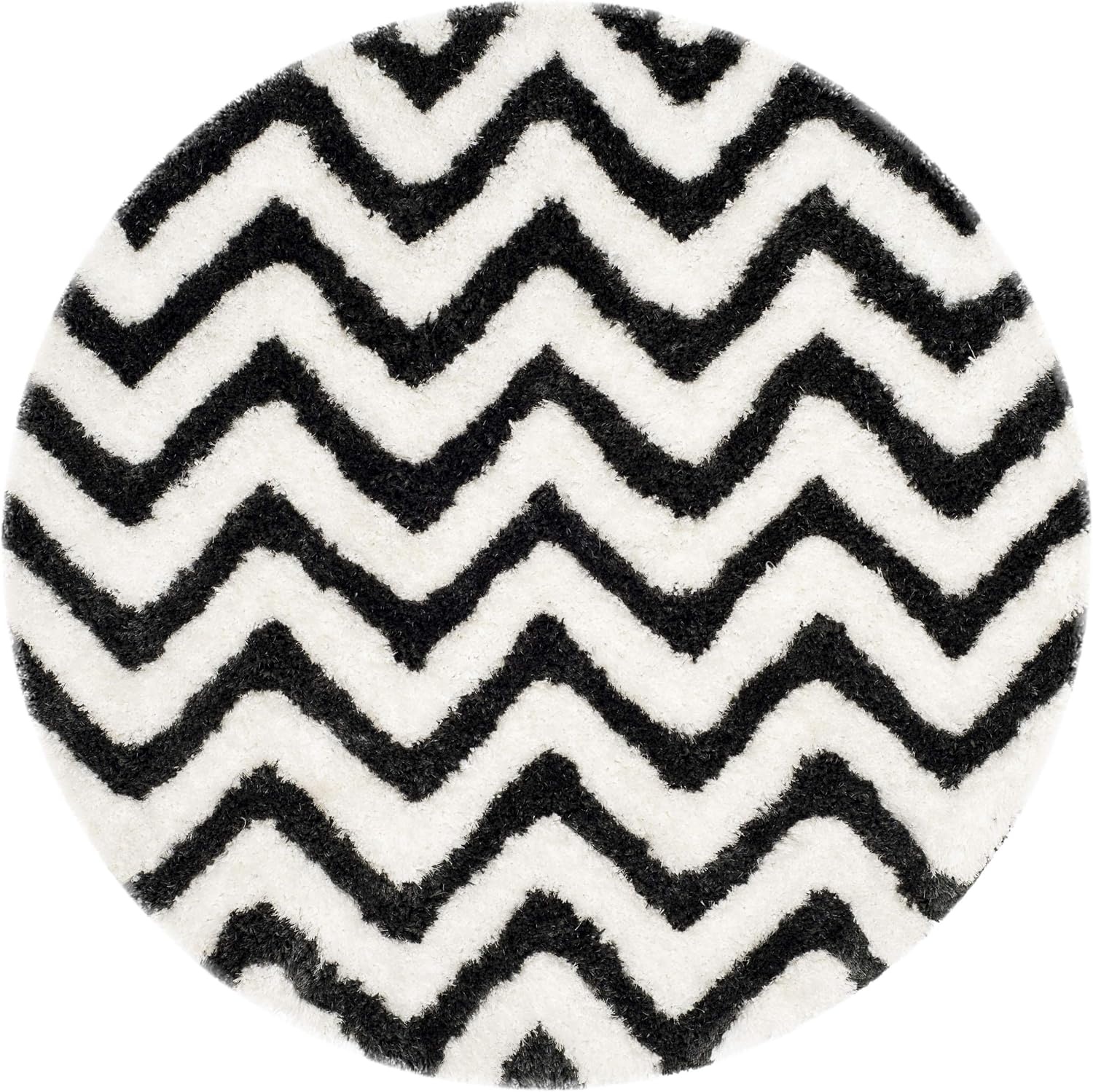 image:imageSAFAVIEH Barcelona Shag Collection Area Rug 9 x 12 Graphite amp Ivory Handmade Chevron 175inch Thick Ideal for High Traffic Areas in Living Room Bedroom BSG320DGraphiteIvory