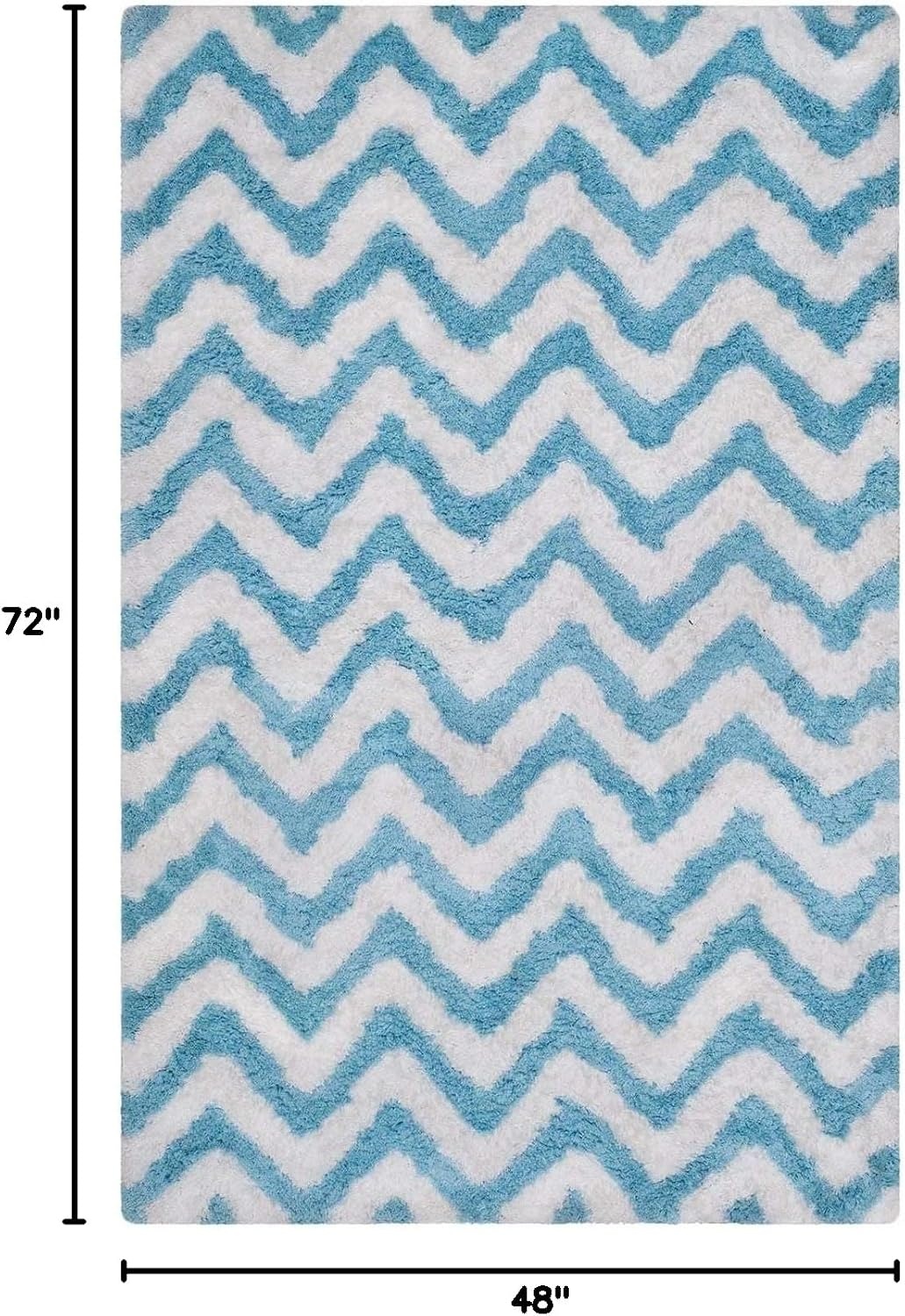 image:imageSAFAVIEH Barcelona Shag Collection Area Rug 9 x 12 Graphite amp Ivory Handmade Chevron 175inch Thick Ideal for High Traffic Areas in Living Room Bedroom BSG320DIvoryBlue