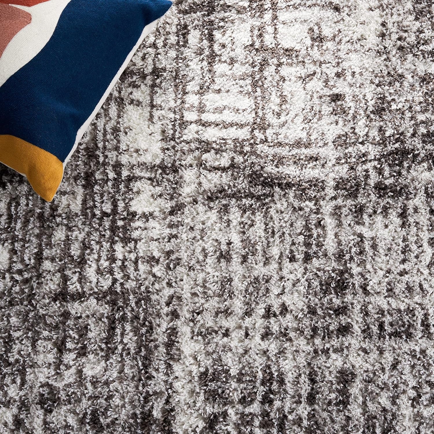 image:imageSAFAVIEH Berber Shag Collection Area Rug 9 x 12 Blue Rust amp Ivory Modern Abstract Design NonShedding amp Easy Care 125inch Thick Ideal for High Traffic Areas in Living Room Bedroom BER569AGreyDark Grey