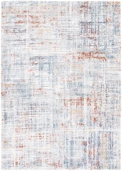 image:imageSAFAVIEH Berber Shag Collection Area Rug 9 x 12 Blue Rust amp Ivory Modern Abstract Design NonShedding amp Easy Care 125inch Thick Ideal for High Traffic Areas in Living Room Bedroom BER569ABlue RustIvory