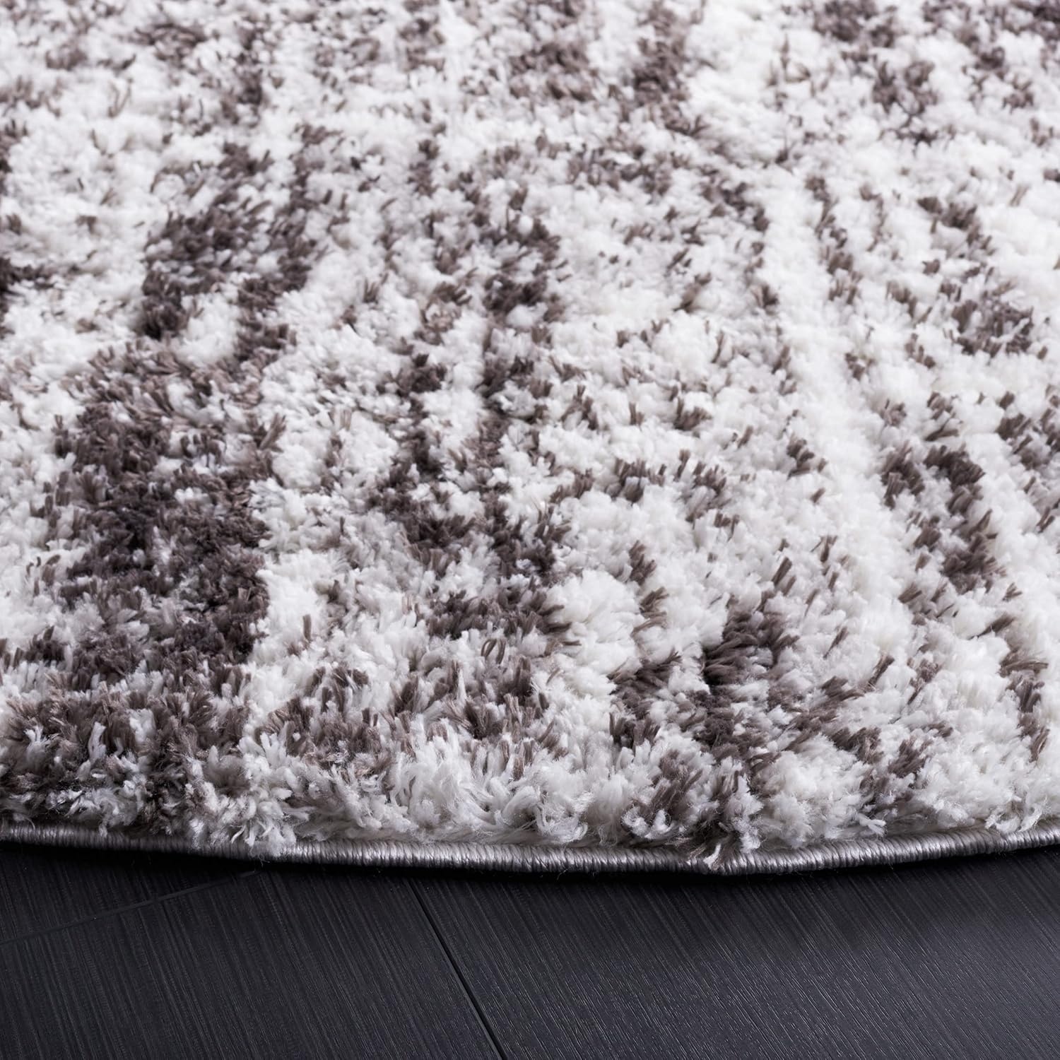 image:imageSAFAVIEH Berber Shag Collection Area Rug 9 x 12 Blue Rust amp Ivory Modern Abstract Design NonShedding amp Easy Care 125inch Thick Ideal for High Traffic Areas in Living Room Bedroom BER569AGreyDark Grey