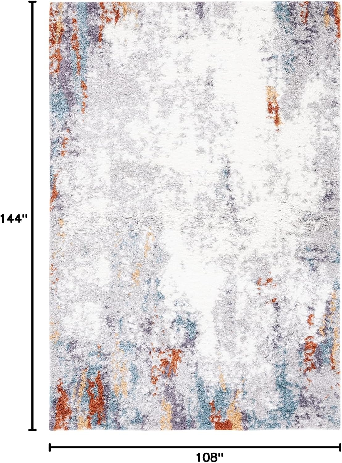 image:imageSAFAVIEH Berber Shag Collection Area Rug 9 x 12 Blue Rust amp Ivory Modern Abstract Design NonShedding amp Easy Care 125inch Thick Ideal for High Traffic Areas in Living Room Bedroom BER543ABlue RustIvory
