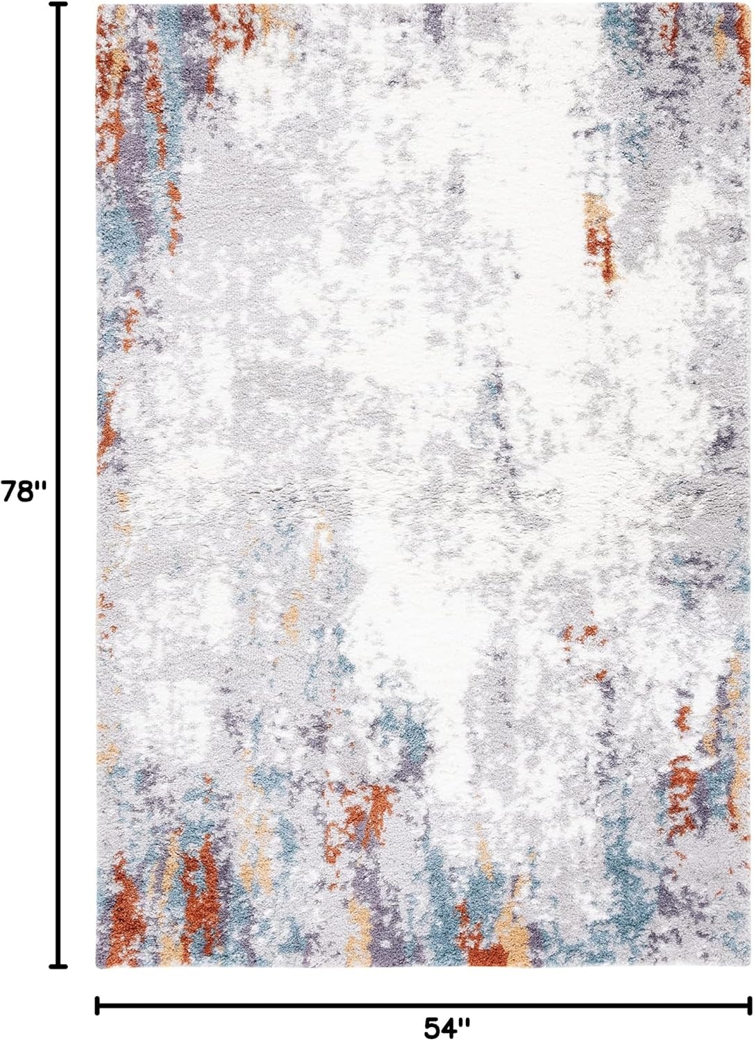 image:imageSAFAVIEH Berber Shag Collection Area Rug 9 x 12 Blue Rust amp Ivory Modern Abstract Design NonShedding amp Easy Care 125inch Thick Ideal for High Traffic Areas in Living Room Bedroom BER543ABlue RustIvory